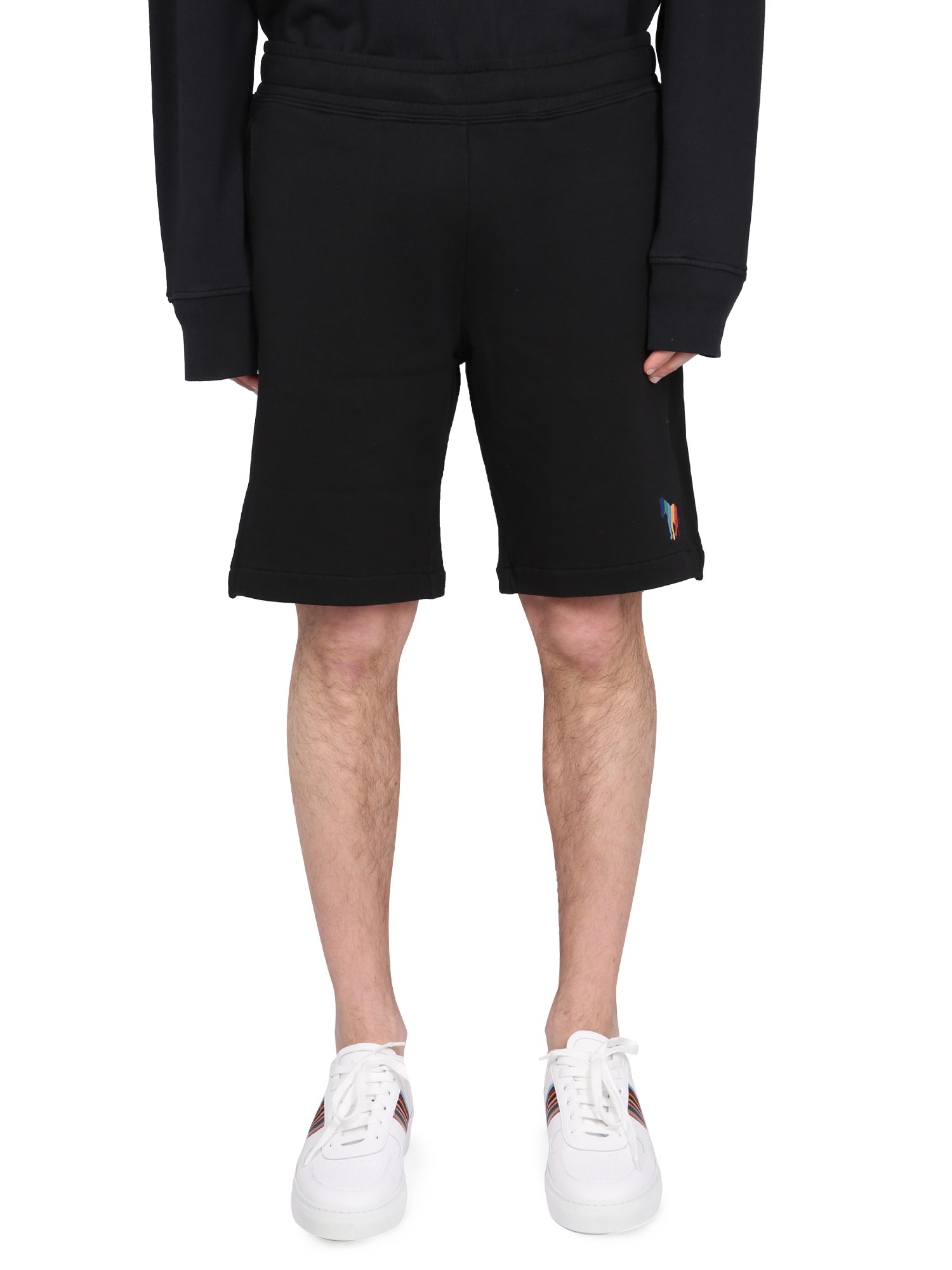 Ps By Paul Smith Cotton Fleece Bermuda Shorts In Black