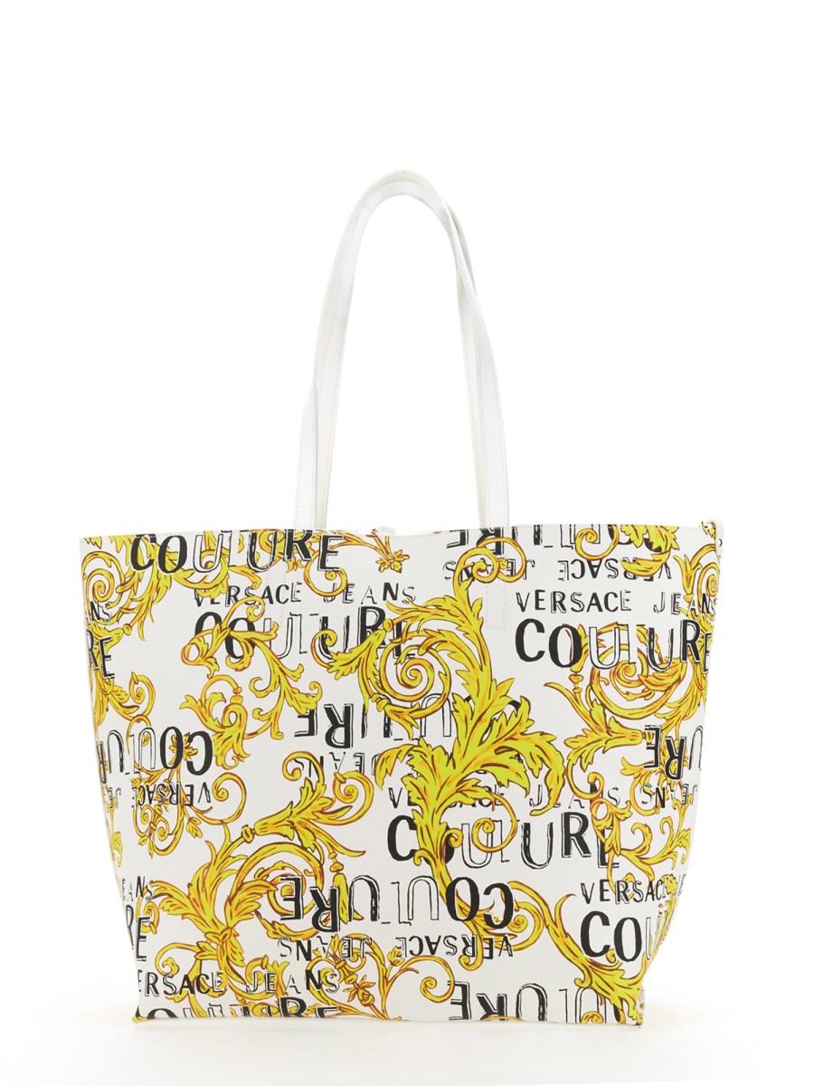 White And Yellow Printed Versace Bag