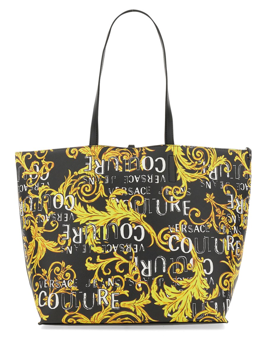 VERSACE JEANS COUTURE - REVERSIBLE TOTE BAG WITH BAROQUE PATTERN