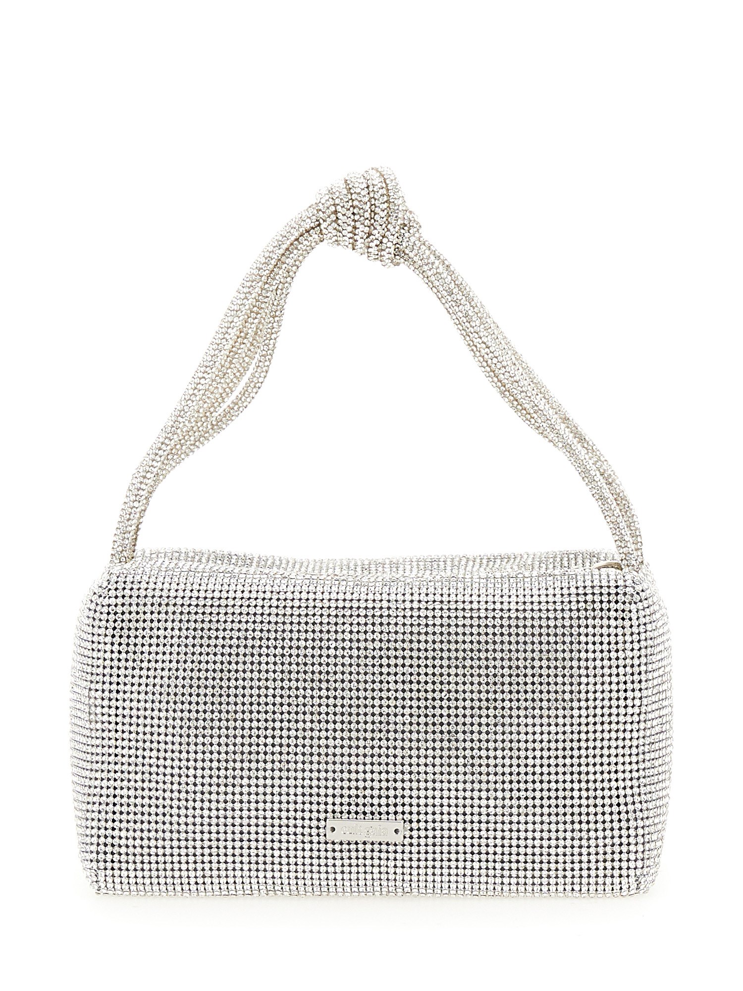 Cult Gaia Sienna Mini Embellished Top-handle Bag In Silver