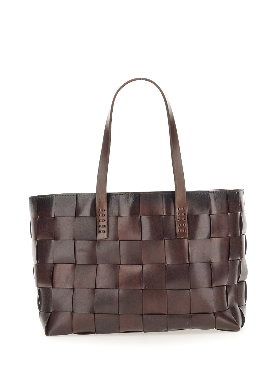 Tan Japan woven-leather tote bag, Dragon Diffusion