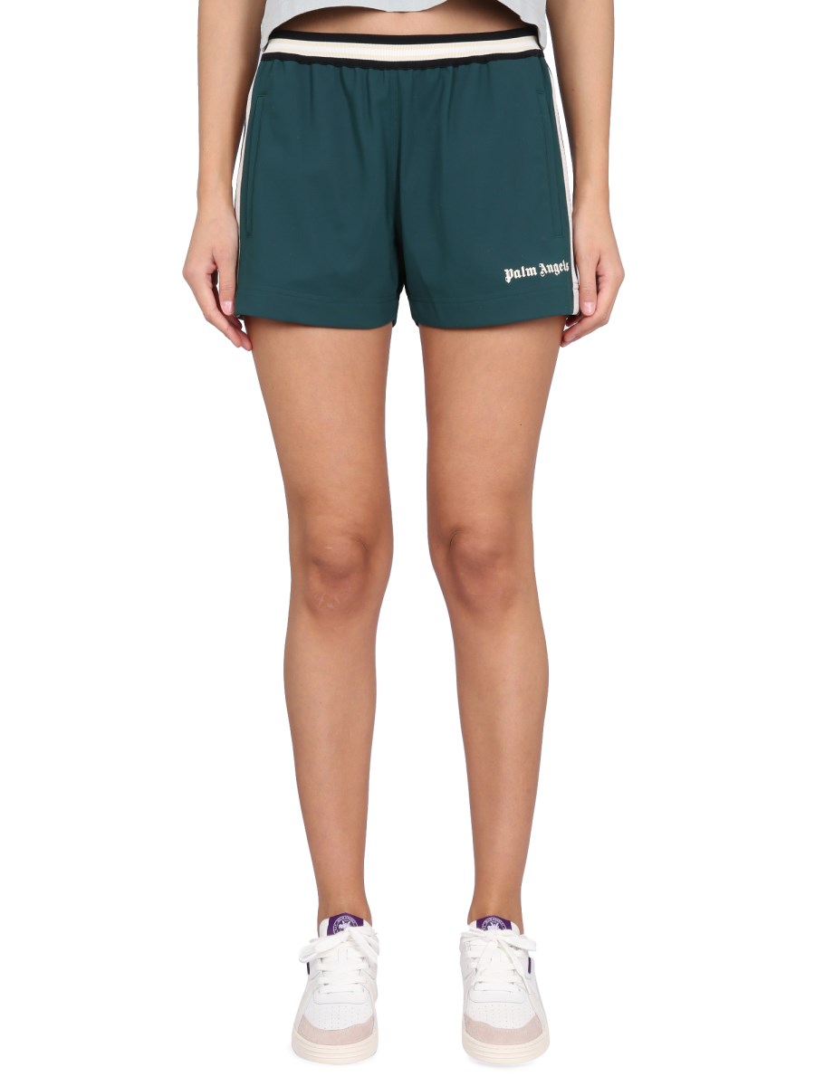 PALM ANGELS SHORT SPORTIVI CON BANDA LOGO