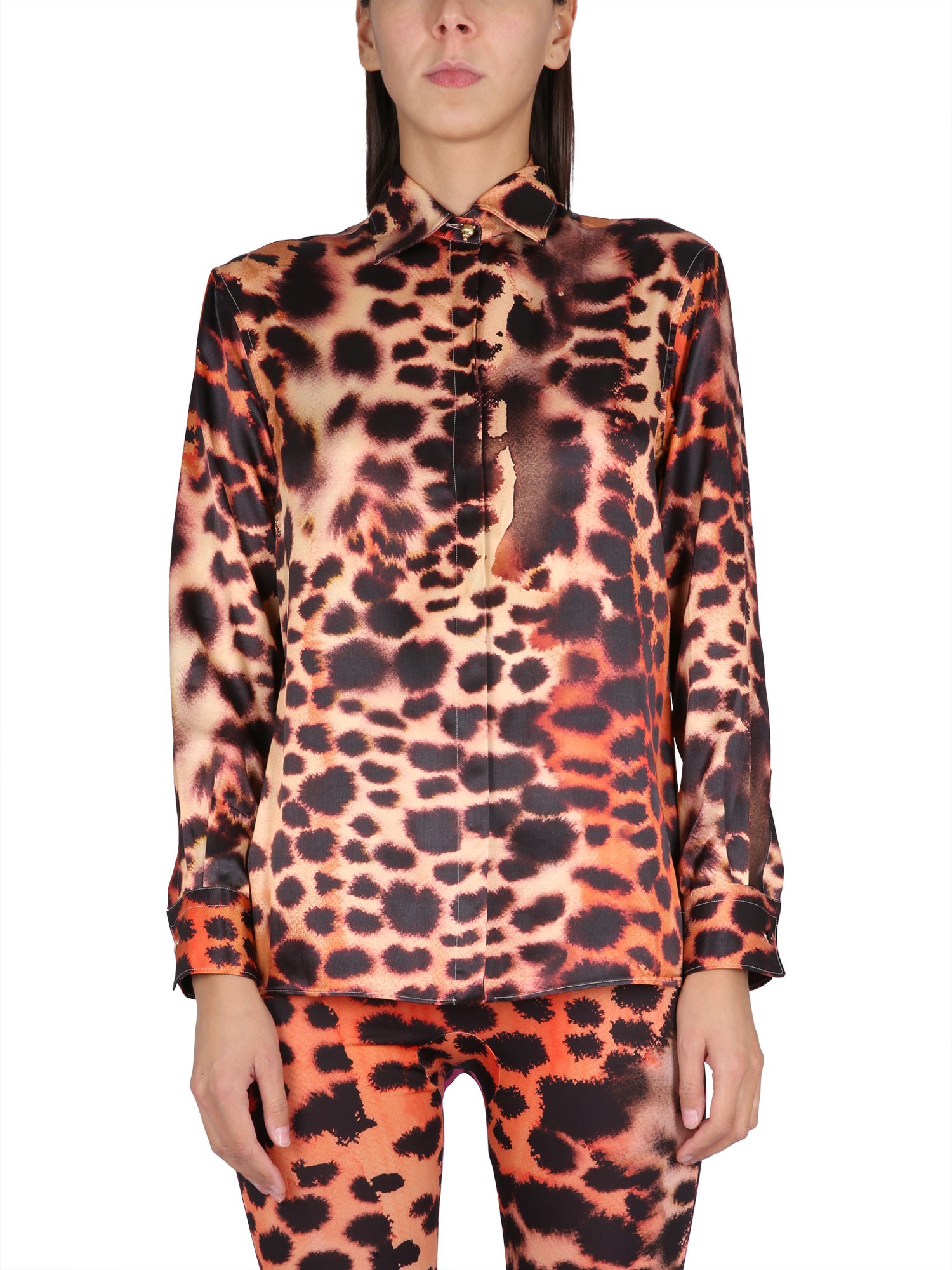 roberto cavalli animal print shirt