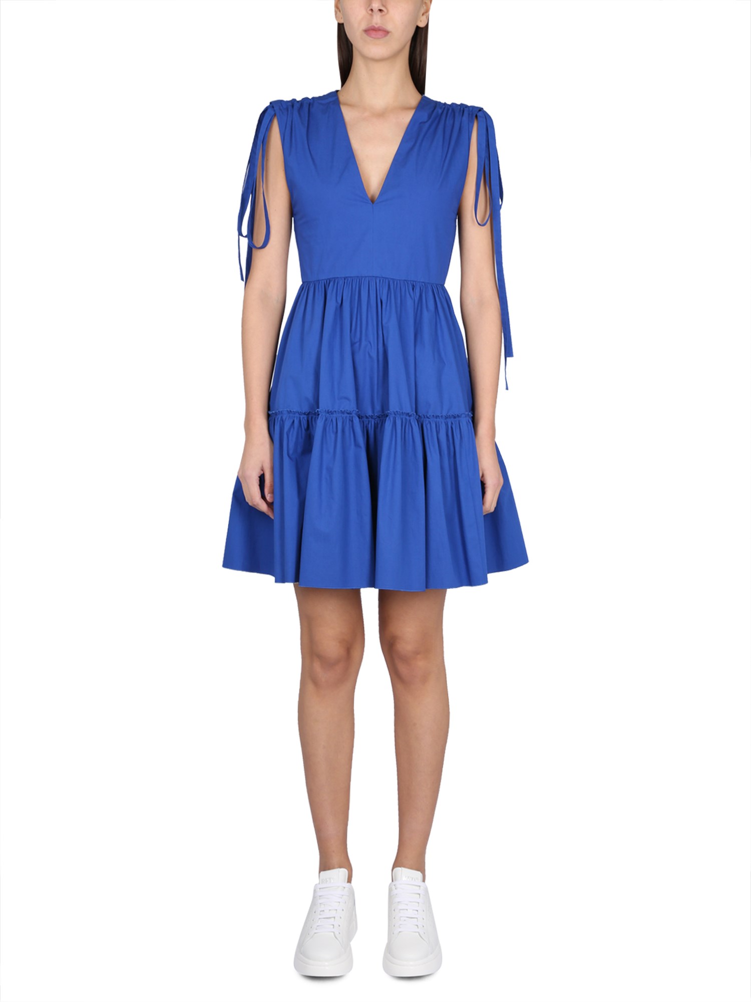 Shop Red Valentino Dress With Bows In Blue