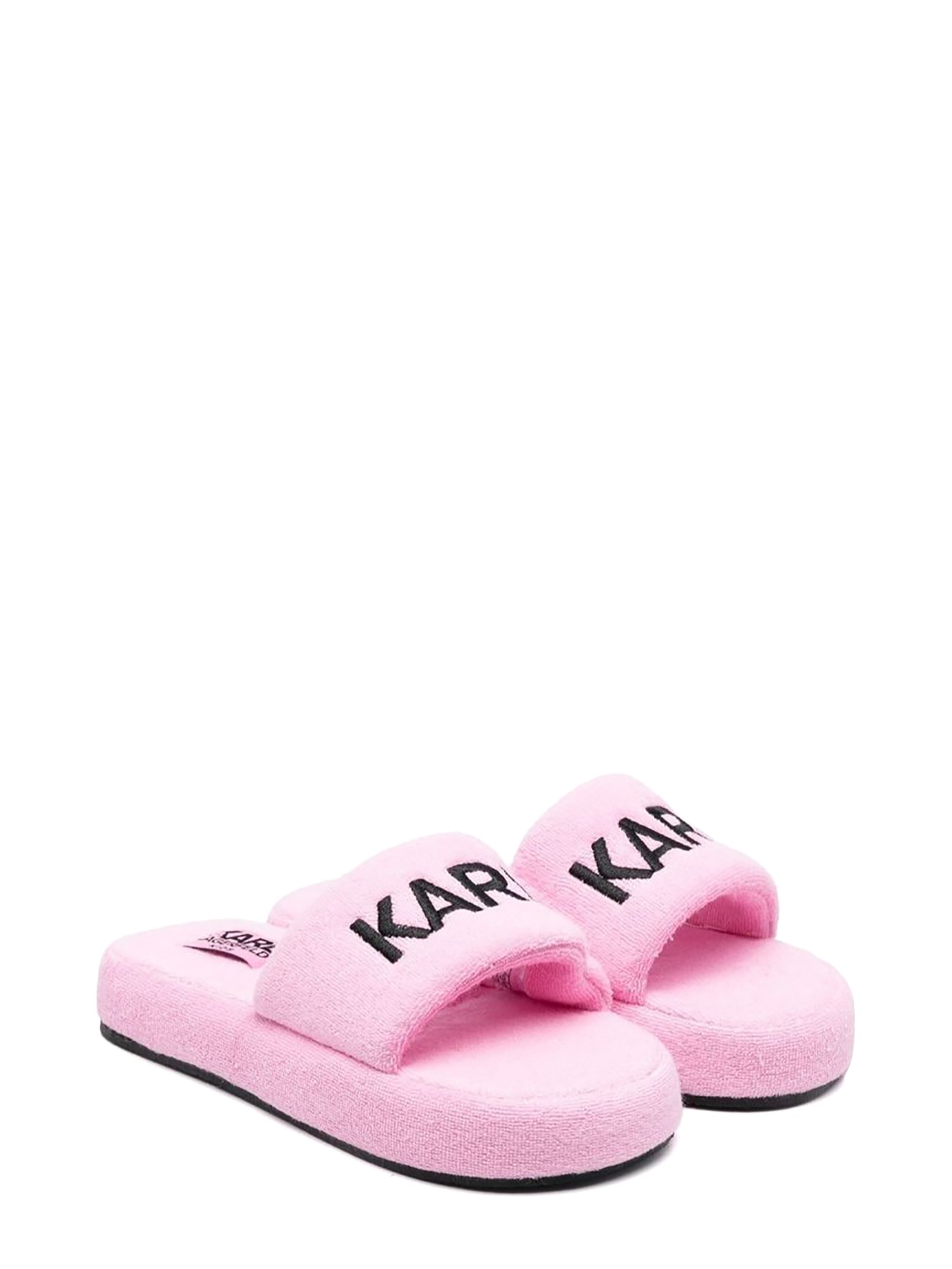 Lagerfeld Logo Slippers In Pink | ModeSens