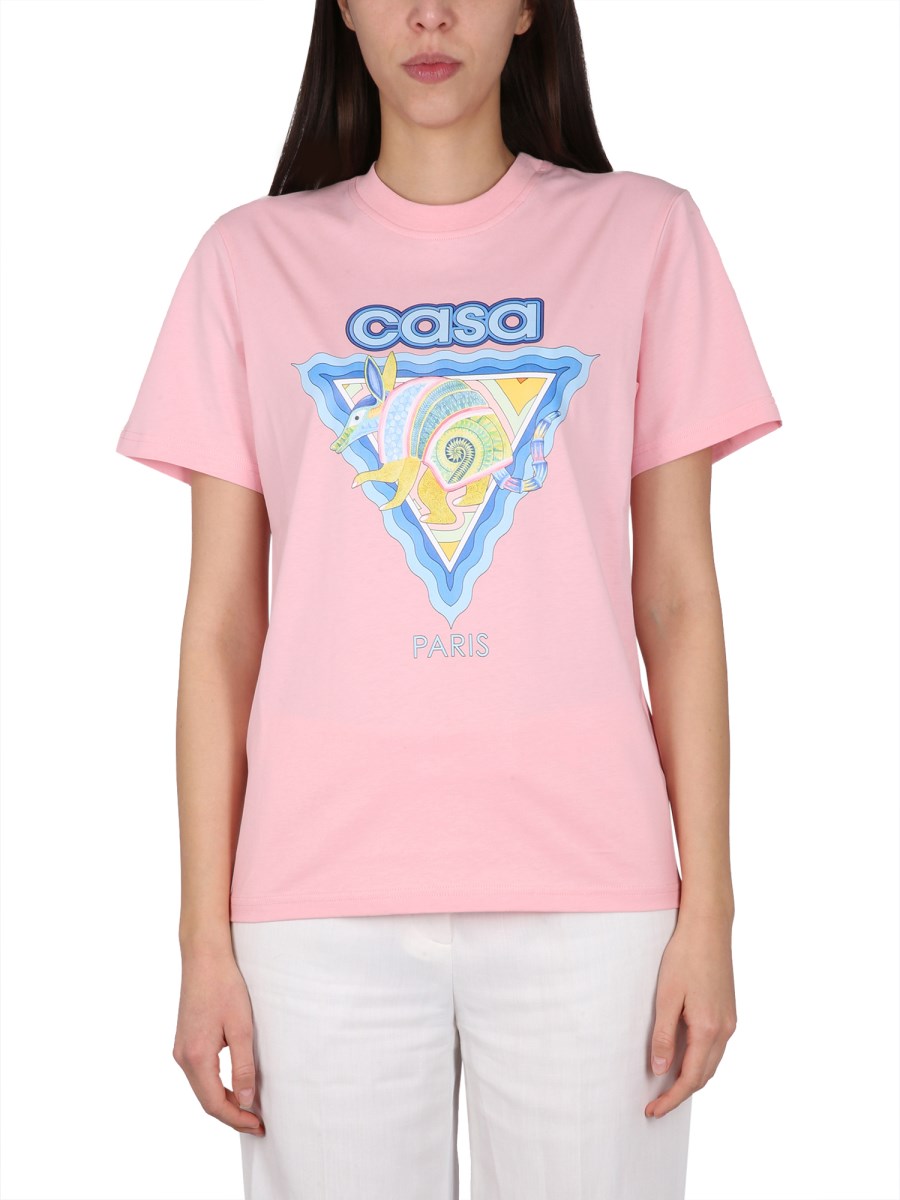 CASABLANCA - COTTON JERSEY T-SHIRT WITH LOGO PRINT