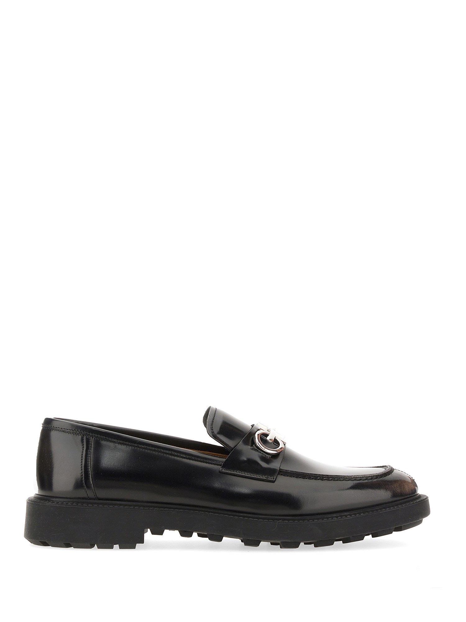 Ferragamo Bleecker Gancini Loafers In Black