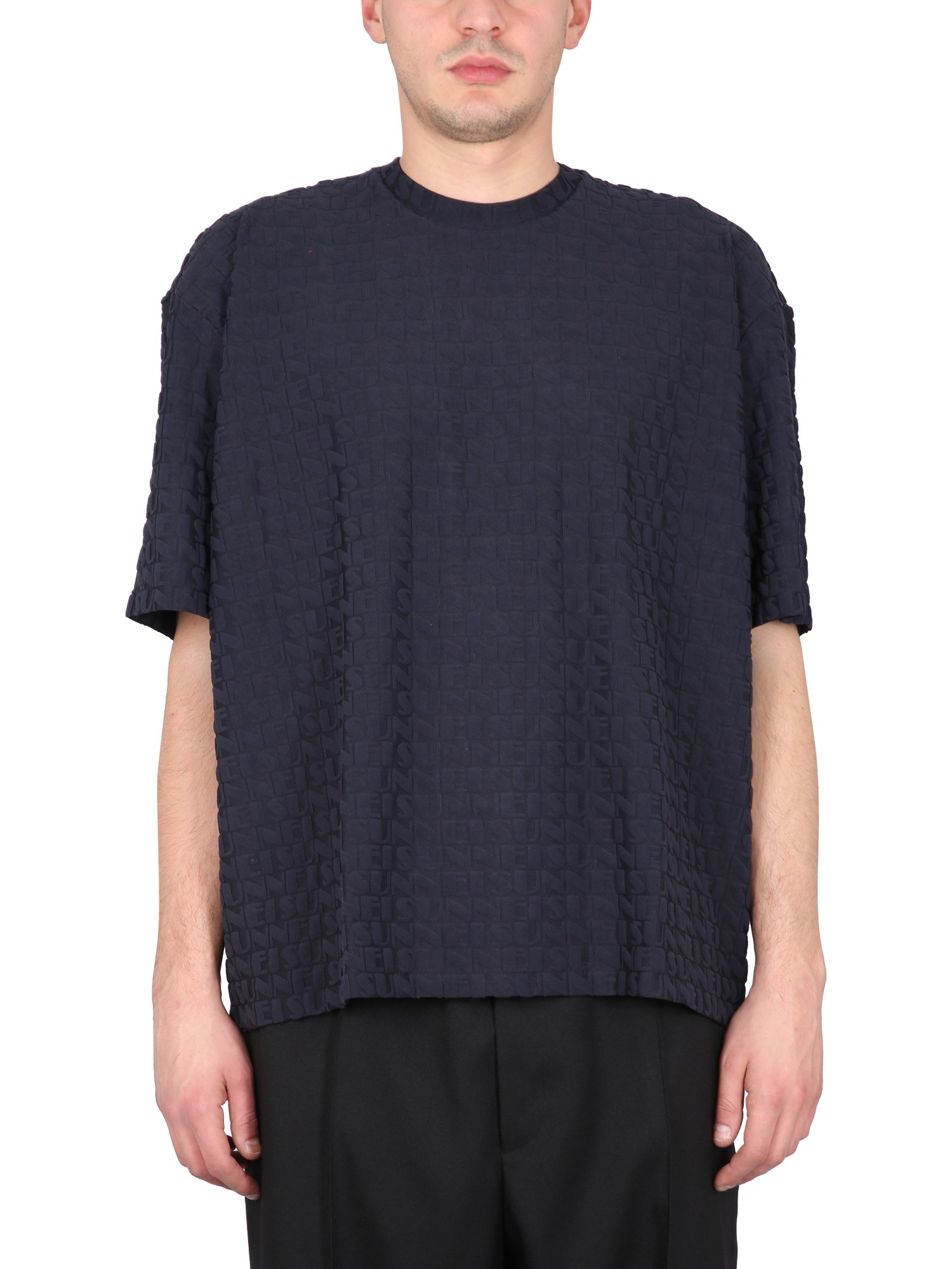 Shop Sunnei Crewneck T-shirt In Blue