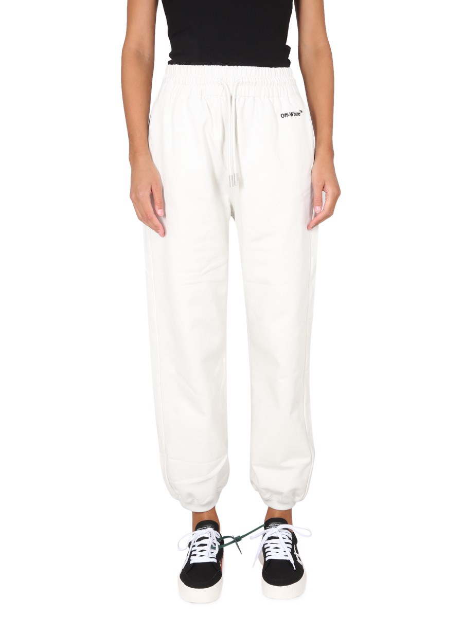 OFF-WHITE PANTALONE JOGGING IN COTONE CON LOGO