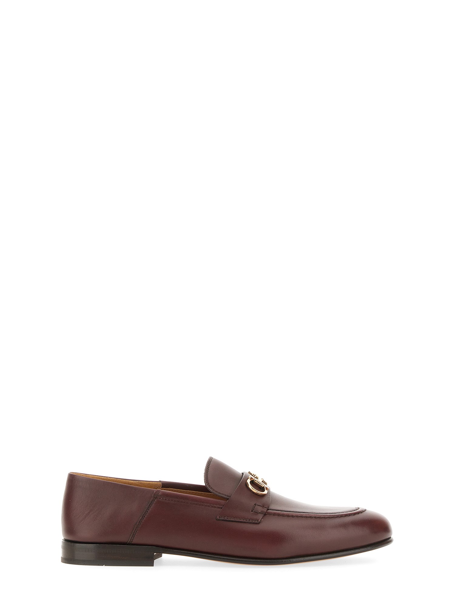 Shop Ferragamo Moccasin With Gancini Ornament In Brown