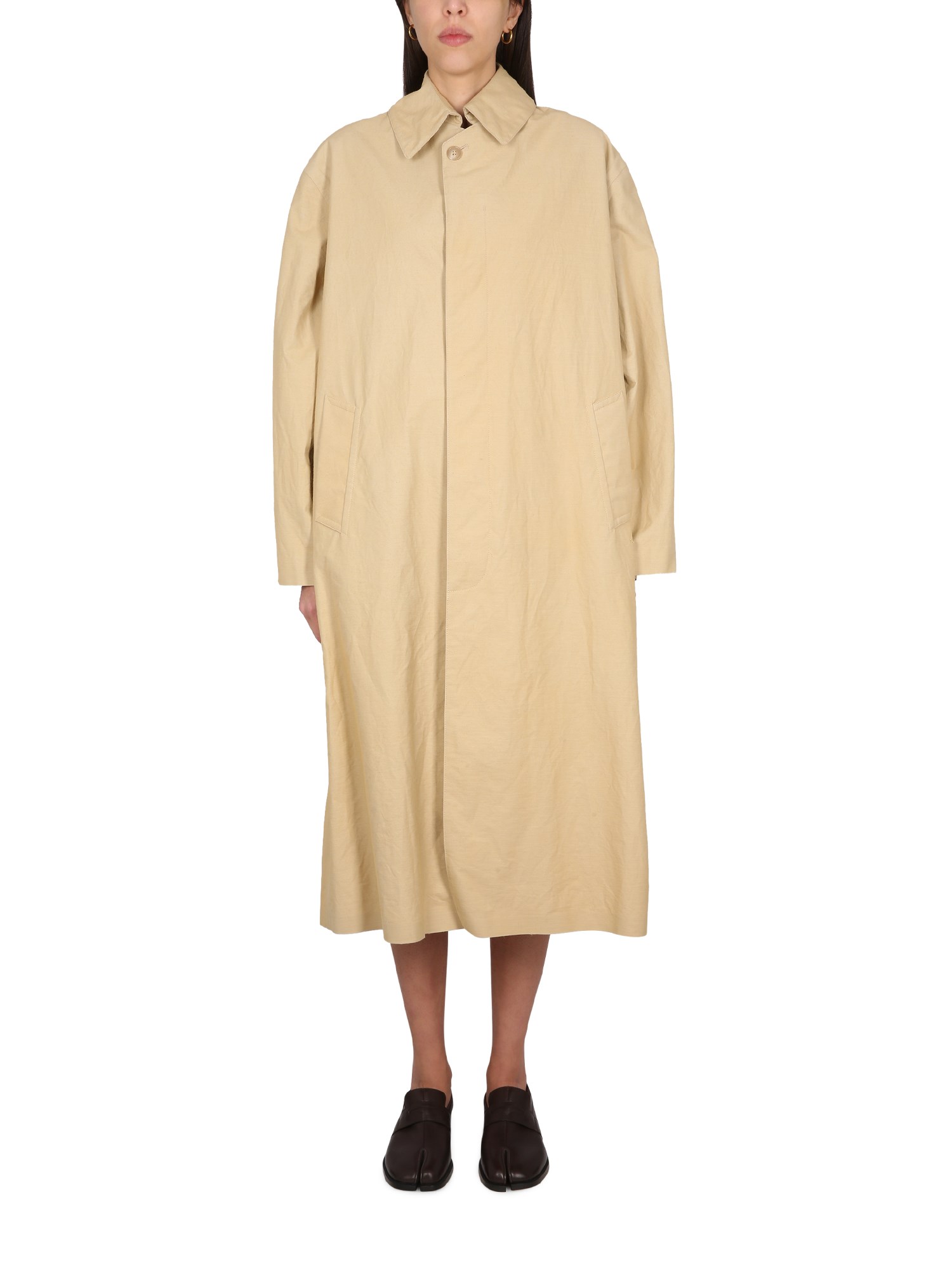 Maison Margiela Utility Style Trench Coat In Yellow