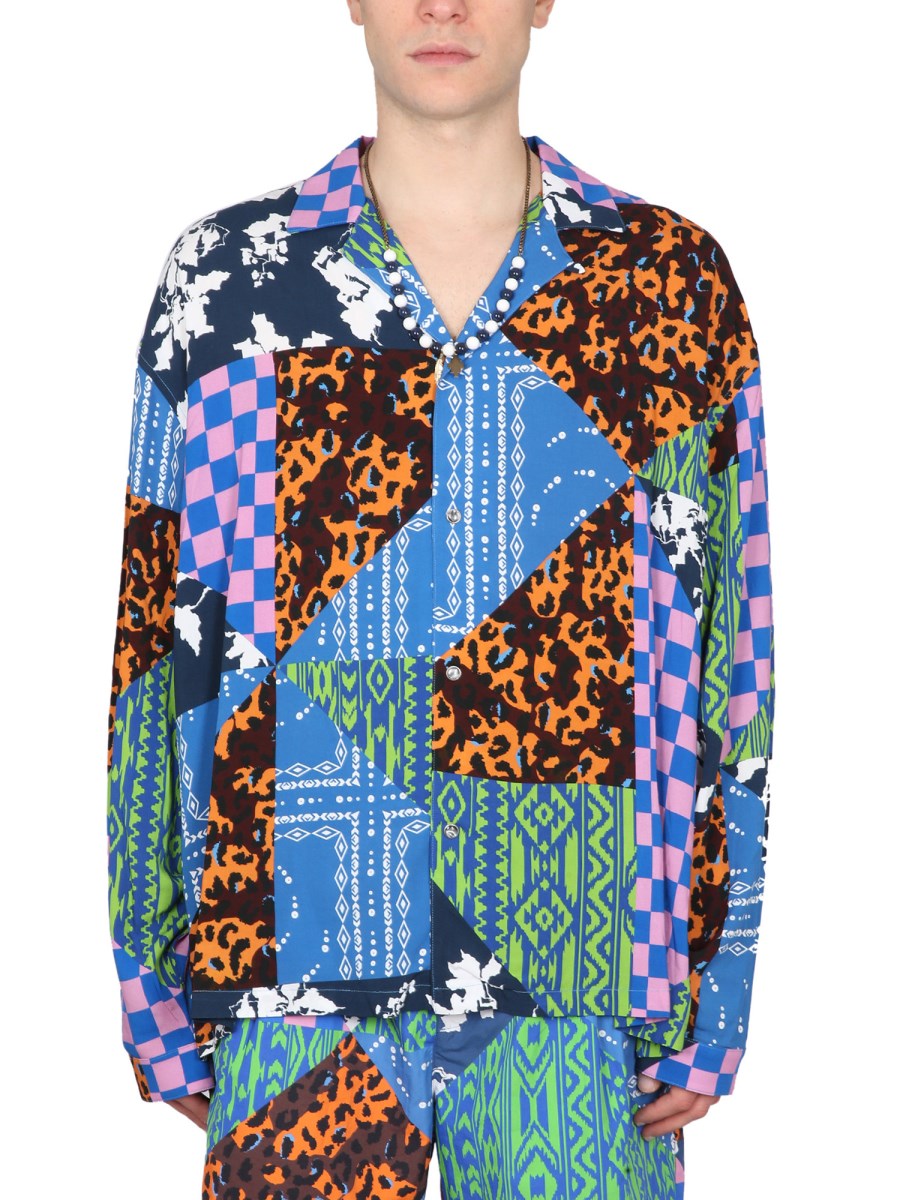 MARCELO BURLON COUNTY OF MILAN CAMICIA MIX & MATCH HAWAII IN VISCOSA