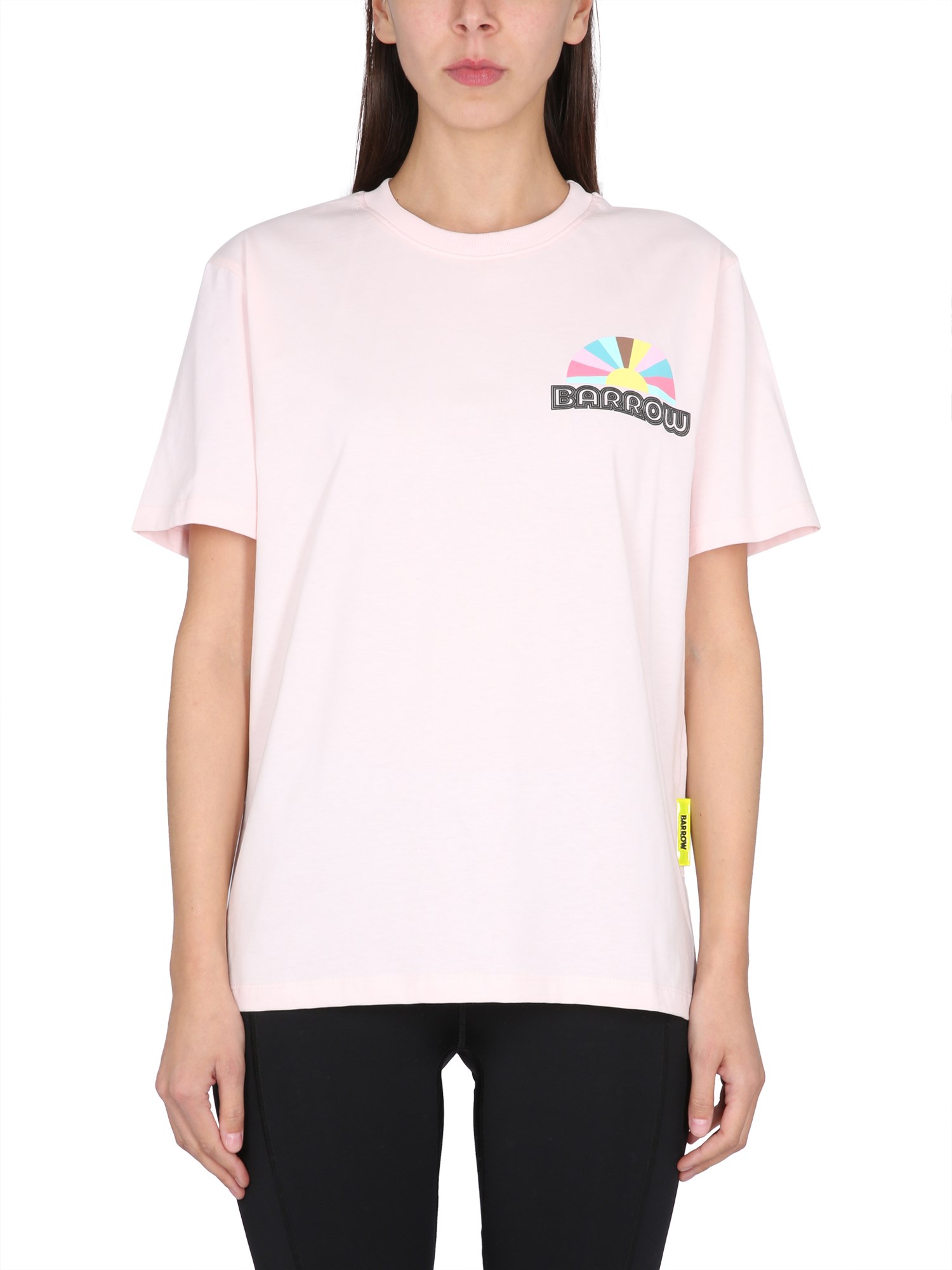 Barrow Logo Print T-shirt In Pink