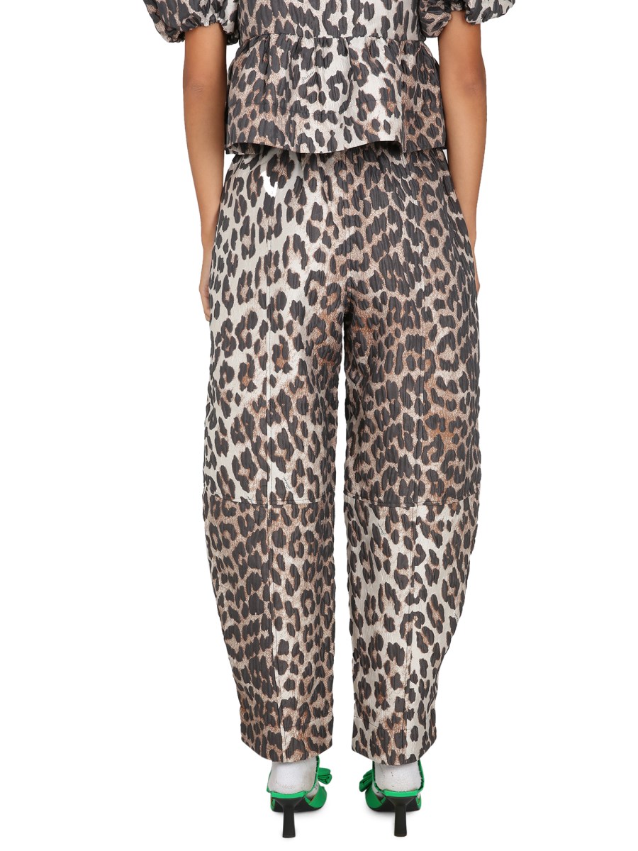 GANNI - 3D LEOPARD JACQUARD CURVE PANTS - Eleonora Bonucci