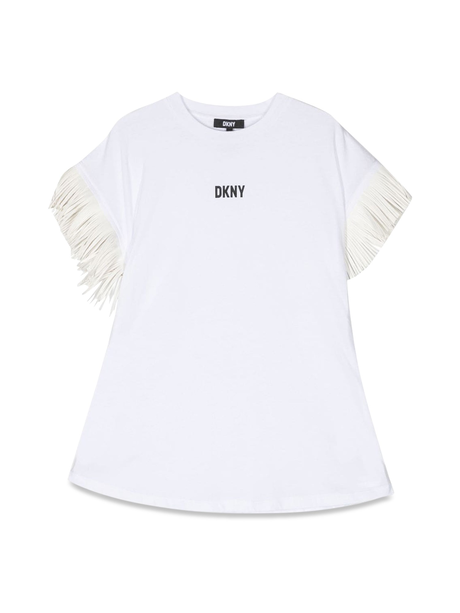 dkny logo dress frayed sleeves