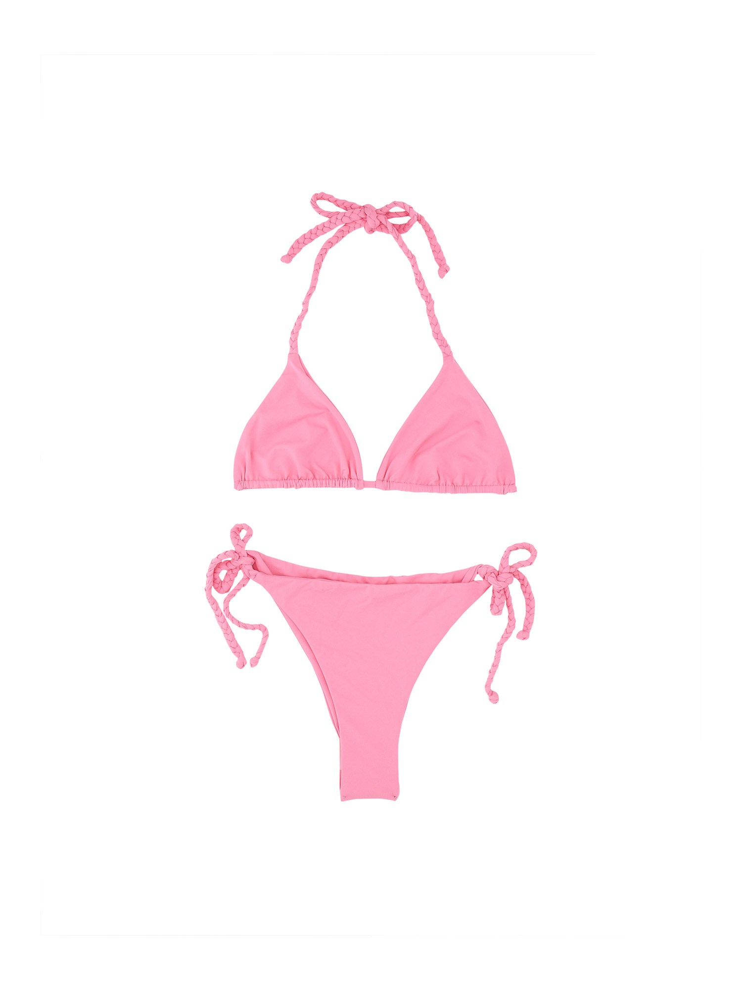 Manebi Adjustable Halterneck Triangle Top Bikini In Fuchsia