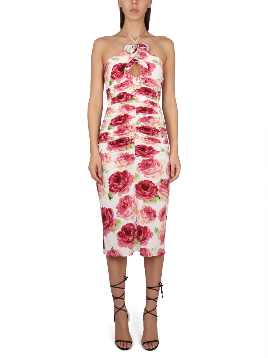 open lace back dress Magda Butrym // Gather Floral Cutout Dress  VSP Consignment