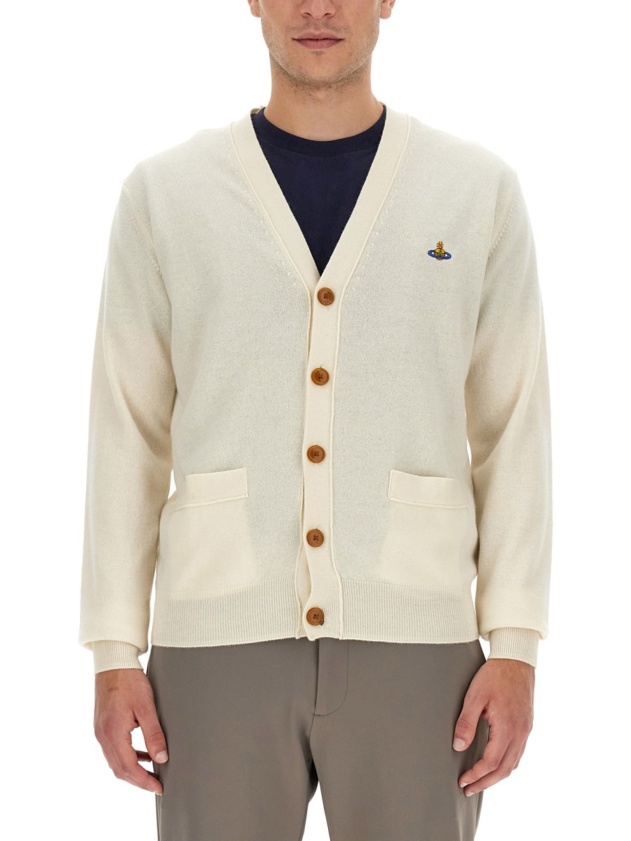 VIVIENNE WESTWOOD WOOL CARDIGAN WITH ORB EMBROIDERY Eleonora