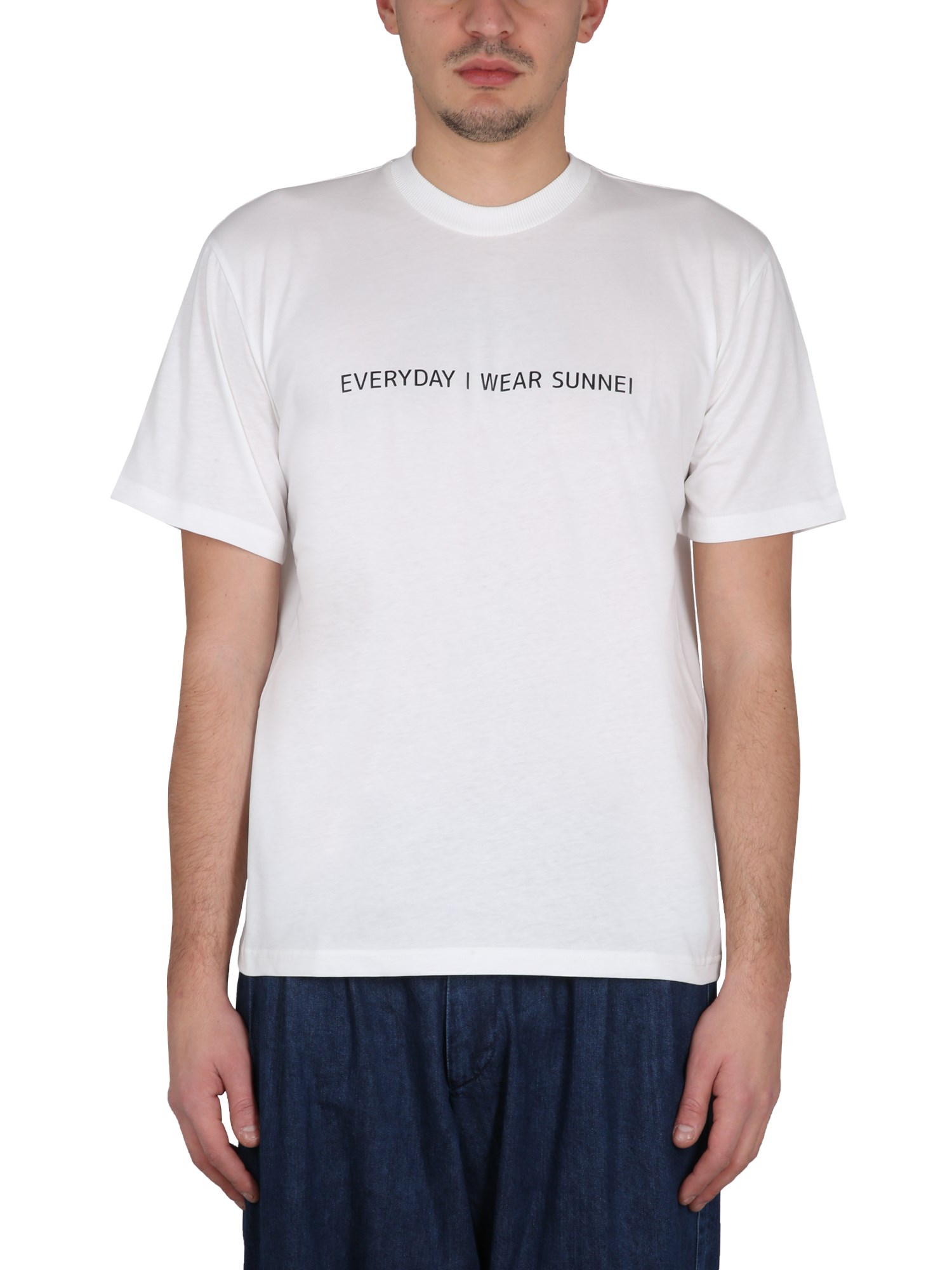 Shop Sunnei Crewneck T-shirt In White