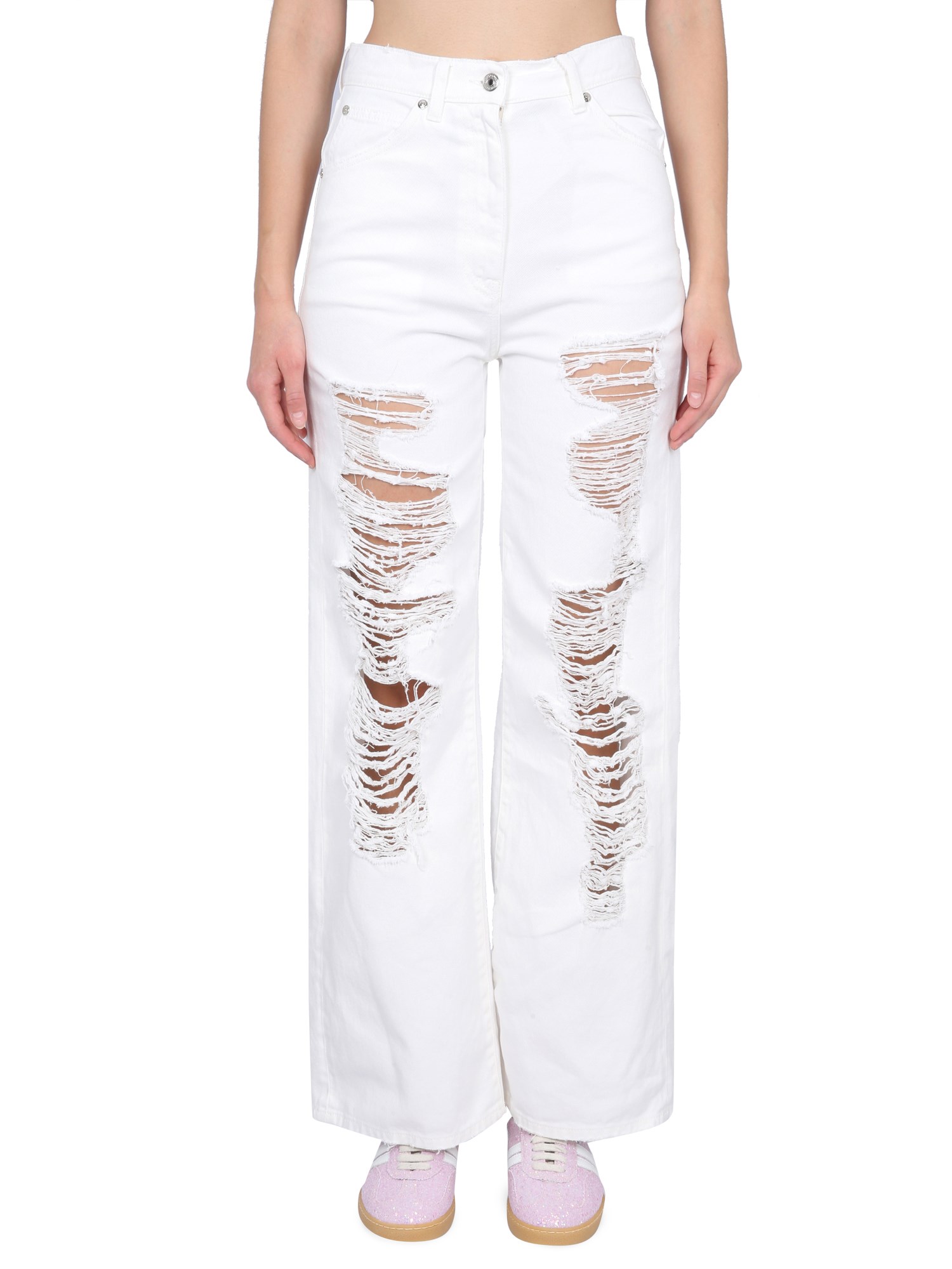 Shop Msgm Jeans In Denim In White