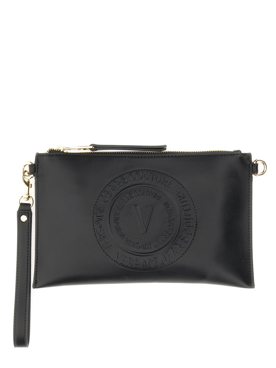 VERSACE JEANS COUTURE FAUX LEATHER CLUTCH WITH LOGO Eleonora