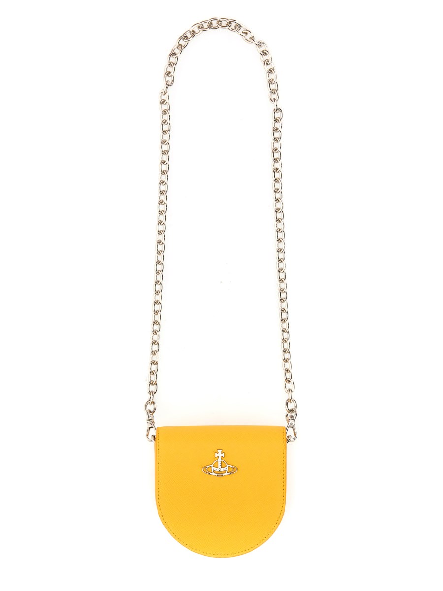 VIVIENNE WESTWOOD BORSA A TRACOLLA "HALF MOON" IN PELLE