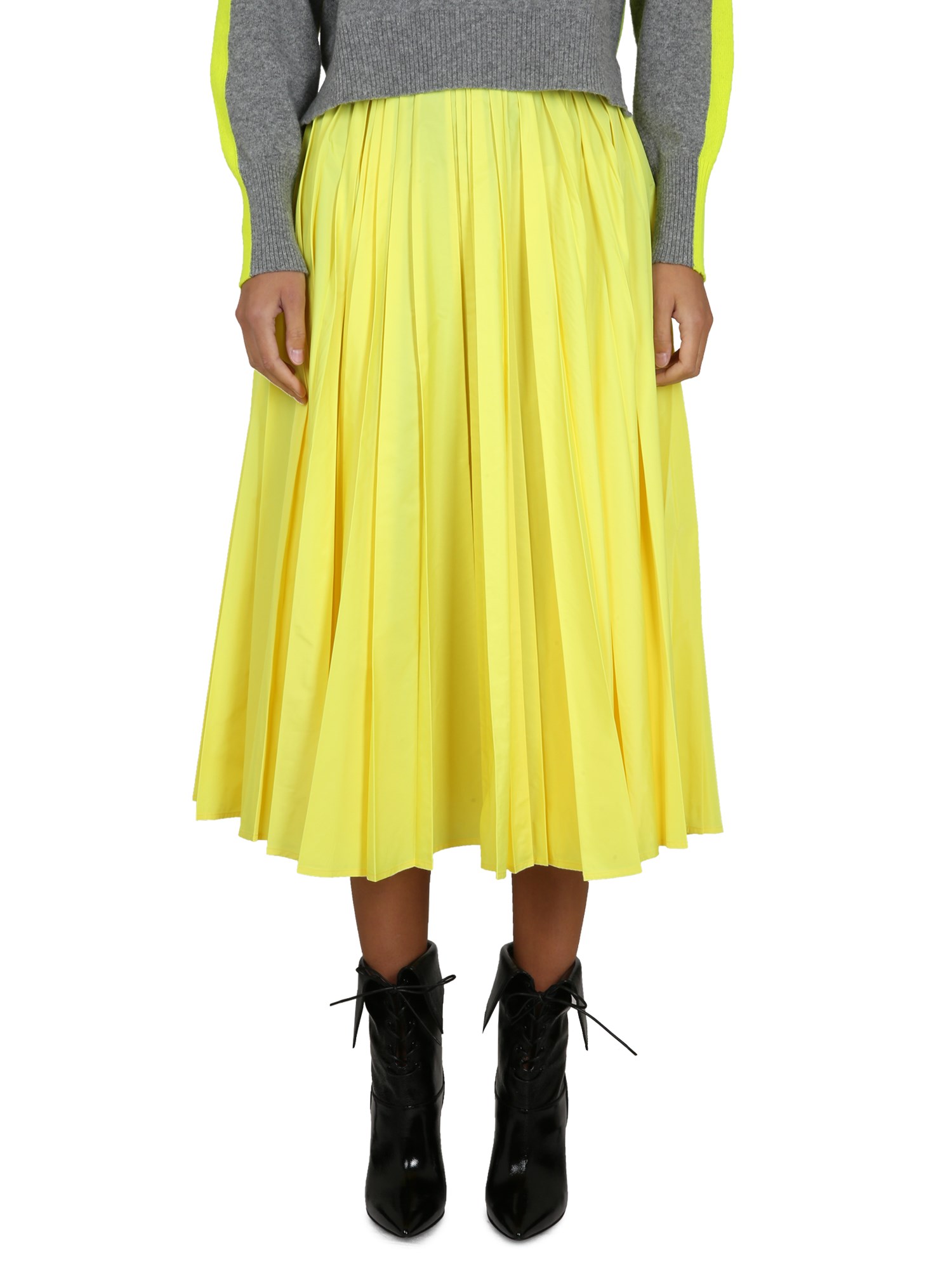 Shop Philosophy Di Lorenzo Serafini Taffeta Skirt In Yellow