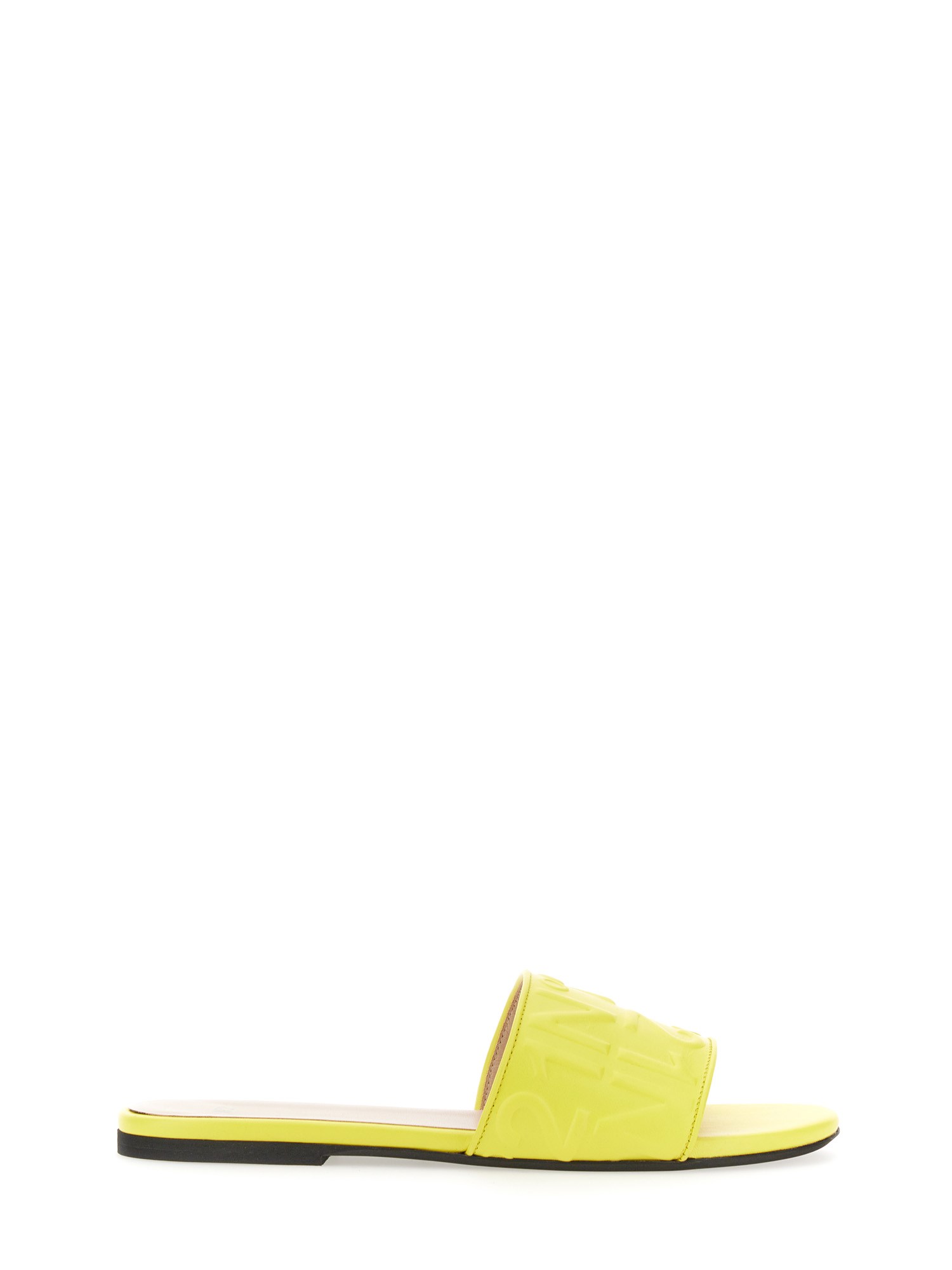 N°21 Slide Sandal With Logo In Yellow