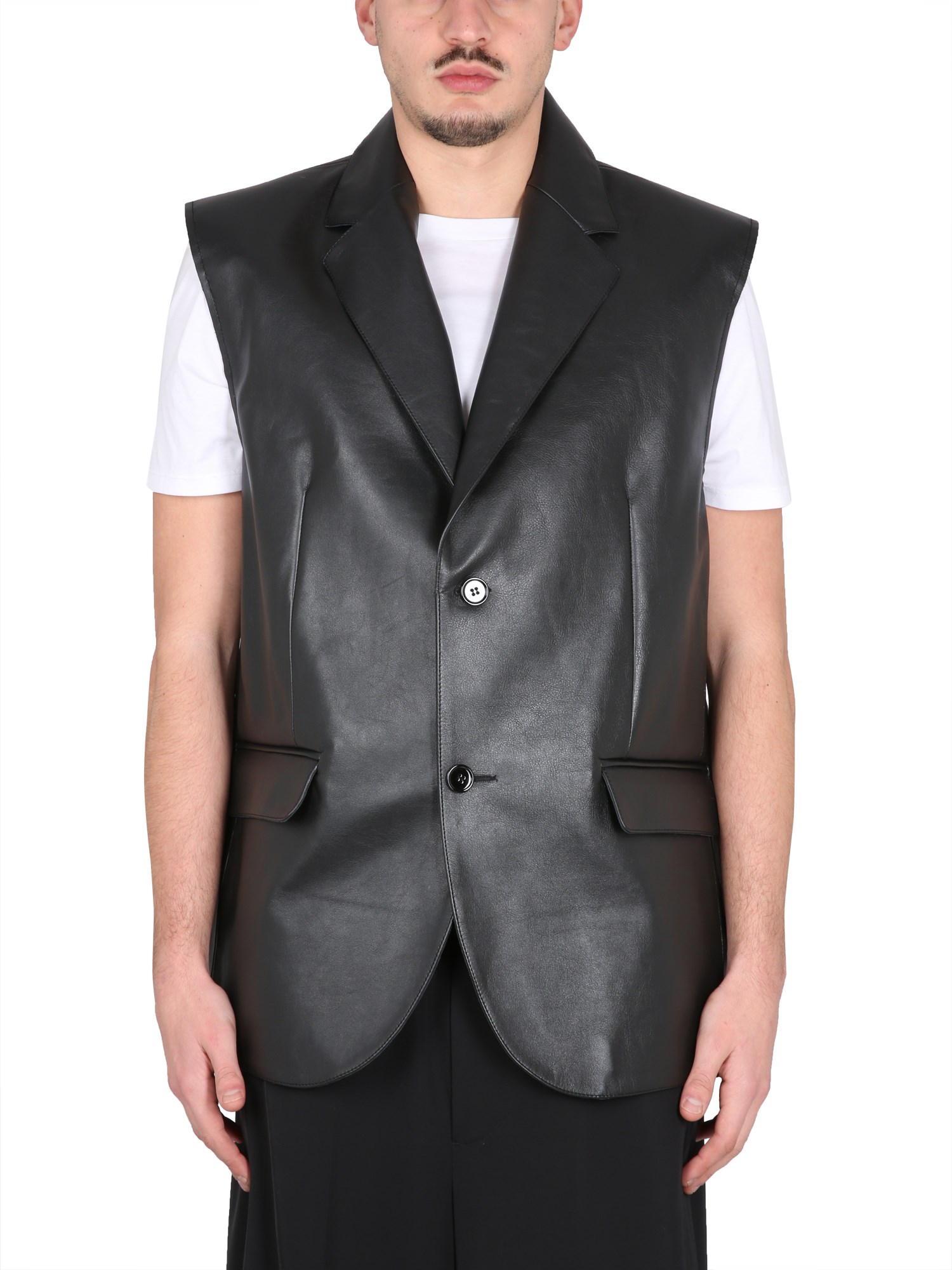 mm6 maison margiela leather vest