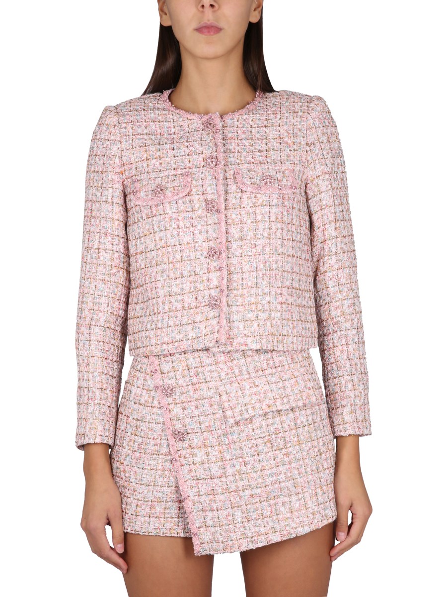 Pink cheap boucle jacket