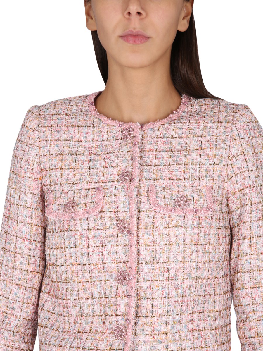 Pink boucle jacket hot sale