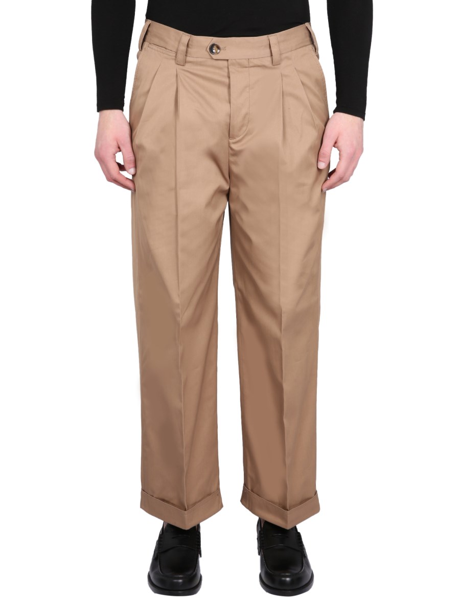 PT Torino men's skinny stretch cotton pants Brown