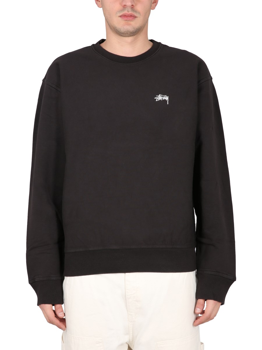 STUSSY FELPA IN COTONE CON RICAMO LOGO