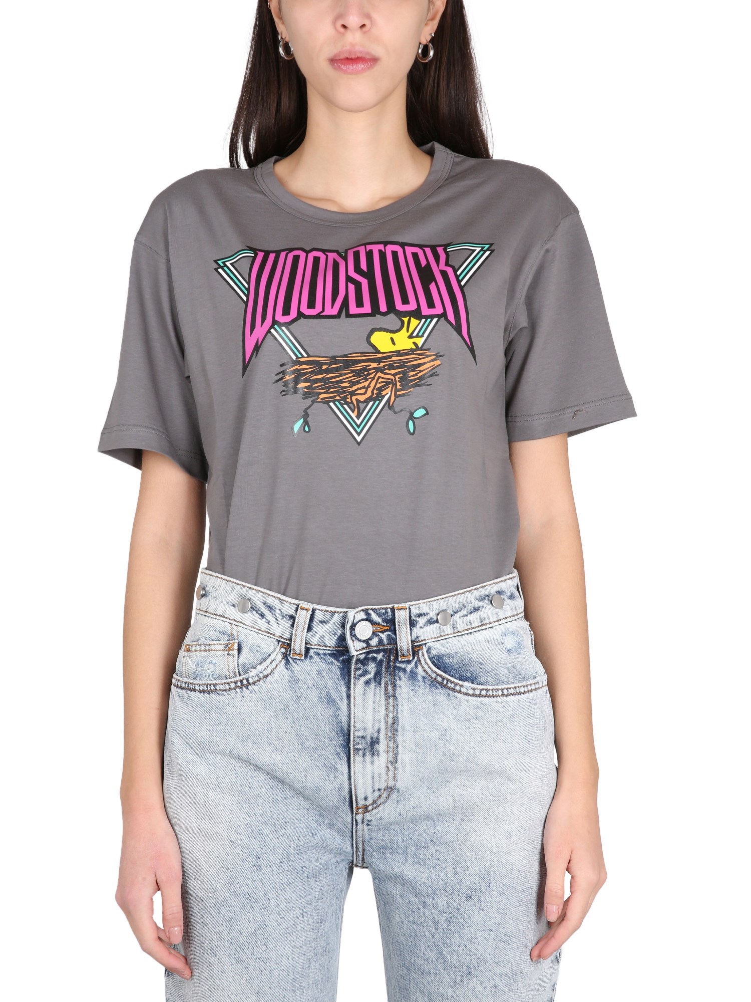 Philosophy Di Lorenzo Serafini Philosophy X Peanuts - Cotton Crew-neck T-shirt In Grey