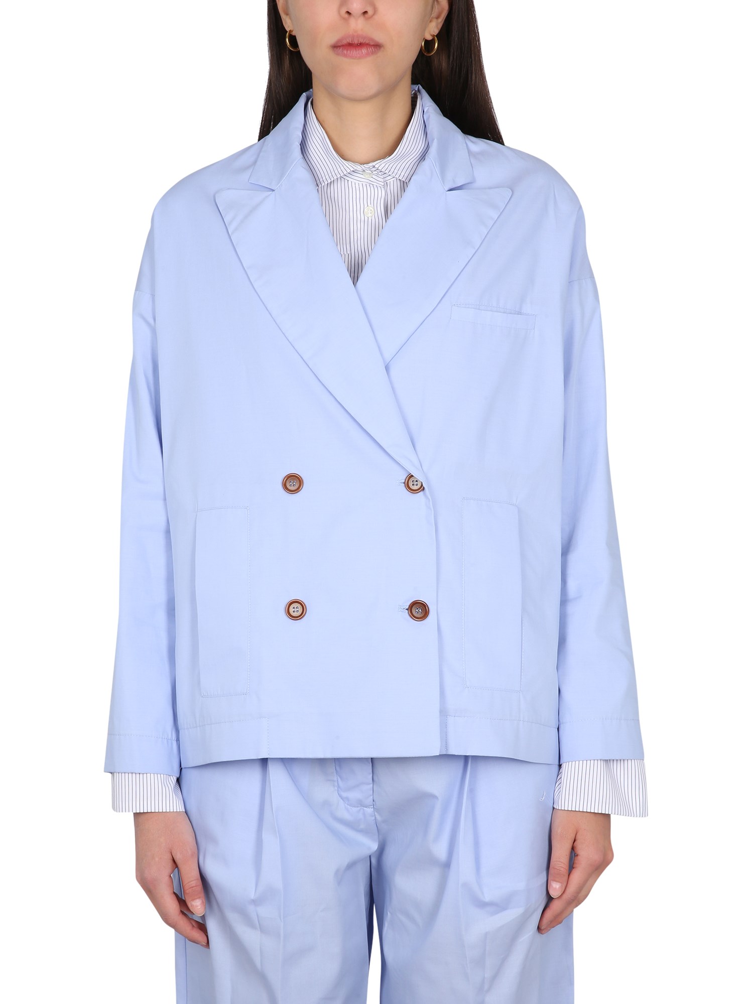 Jejia Charlotte Double-breasted Blazer In Azure