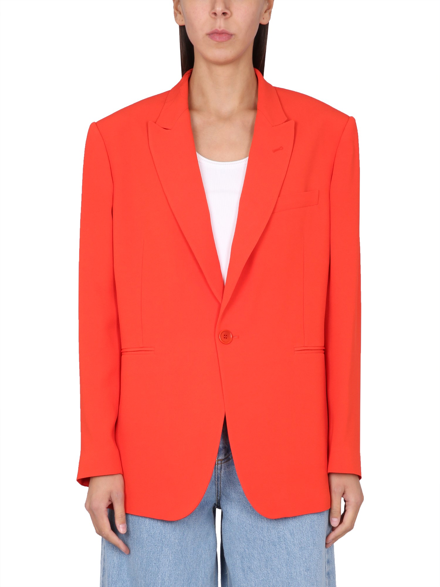 Shop Aspesi Single-breasted Blazer In Orange