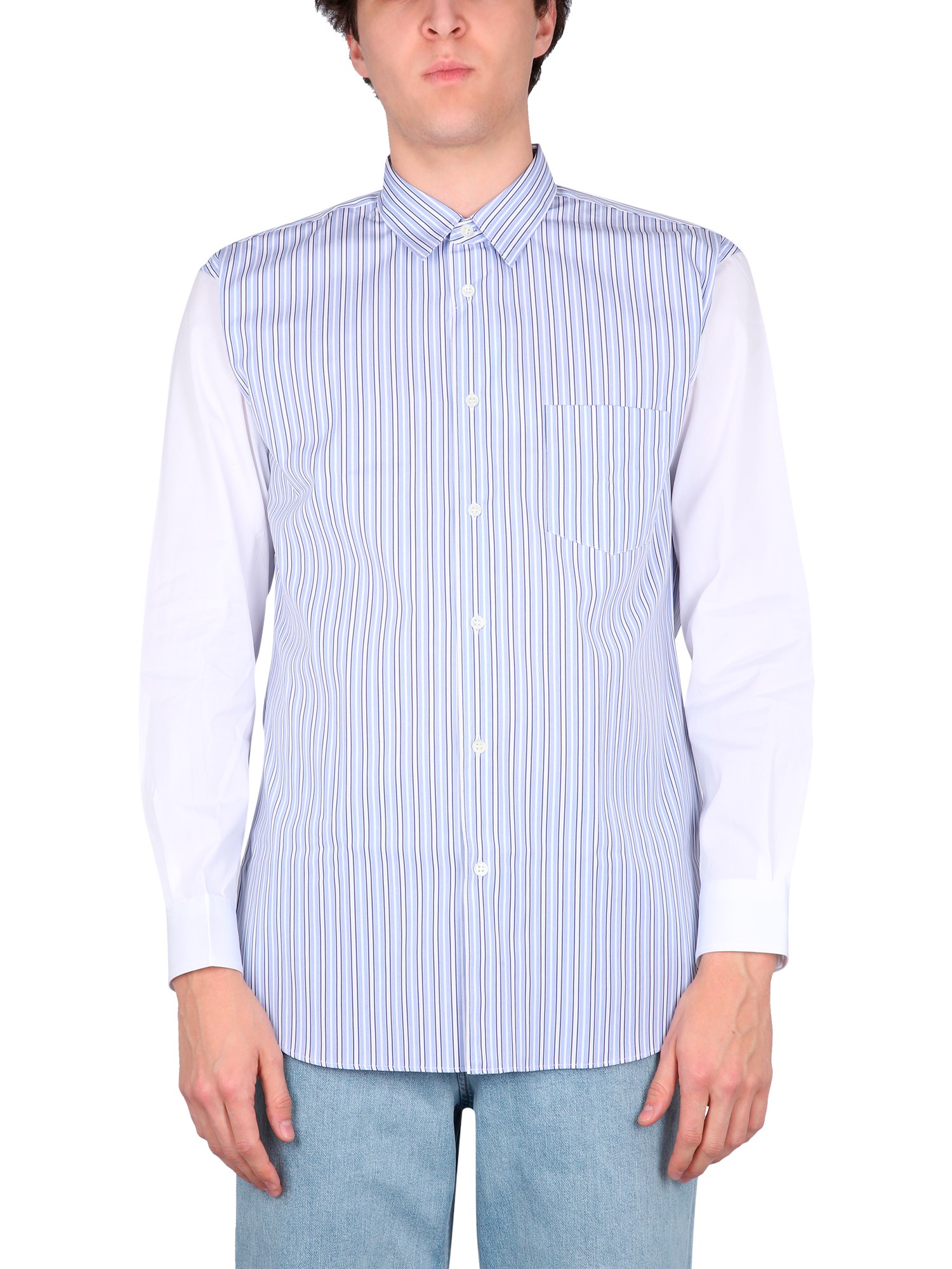 Comme Des Garçons Shirt Shirt With Striped Pattern In White