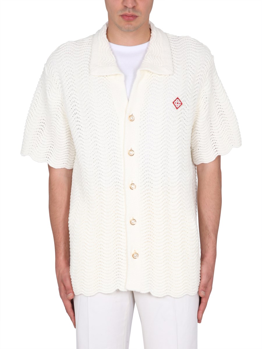 CASABLANCA - CROCHET SHIRT WITH LOGO - Eleonora Bonucci 