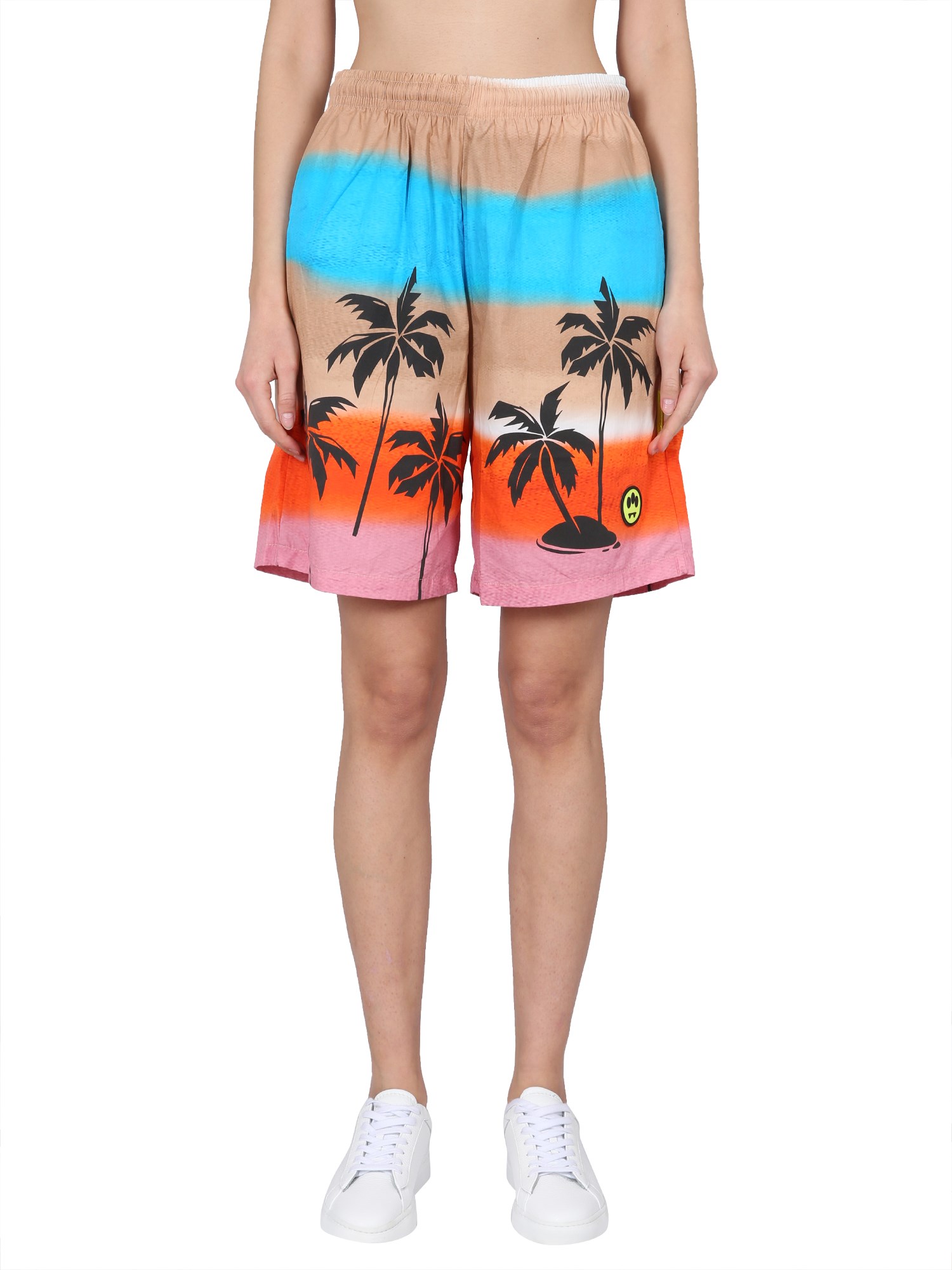 Shop Barrow Poplin Bermuda Shorts In Multicolour