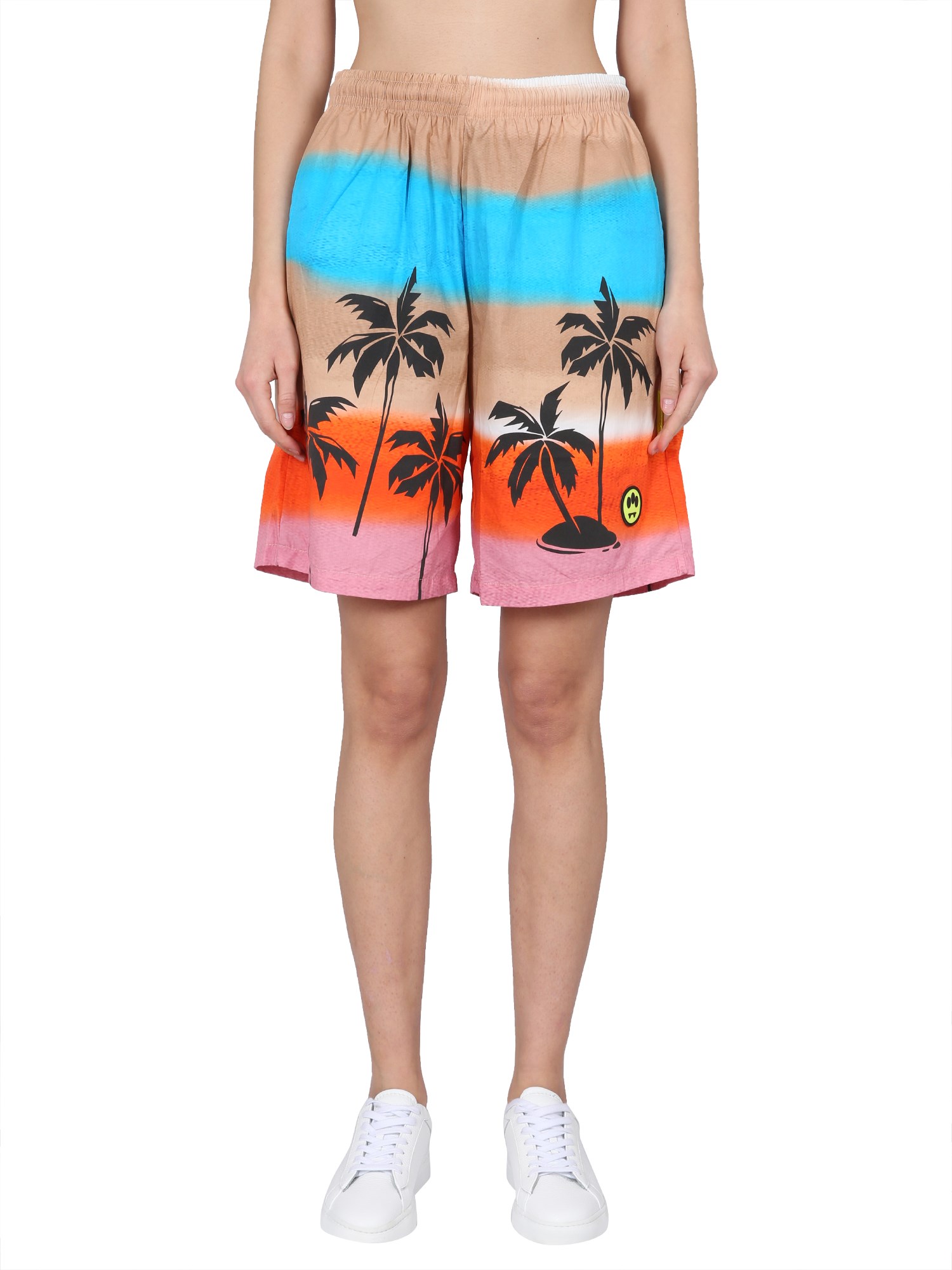 Barrow Poplin Bermuda Shorts Unisex In Multicolour