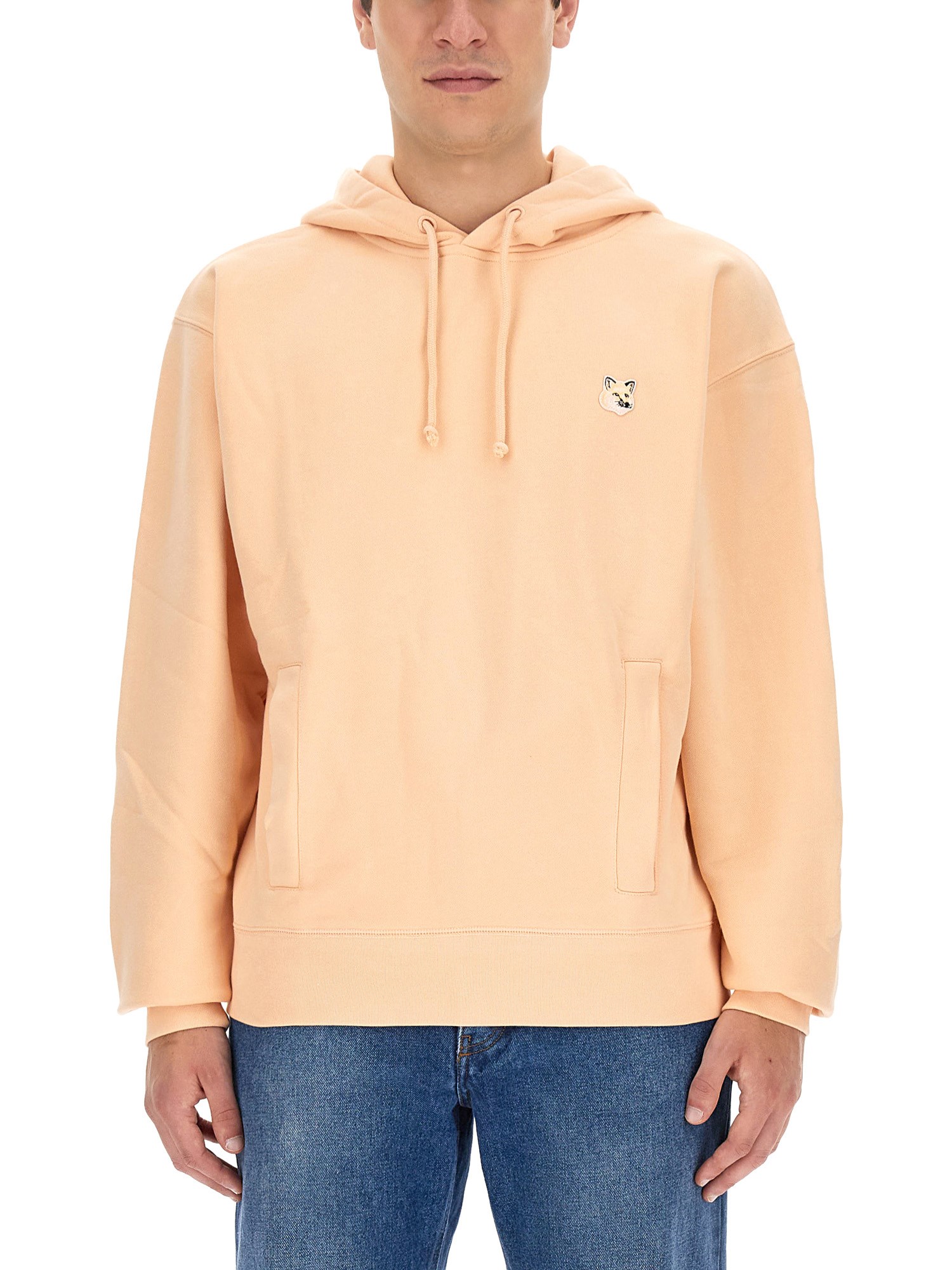 maison kitsuné sweatshirt with fox patch