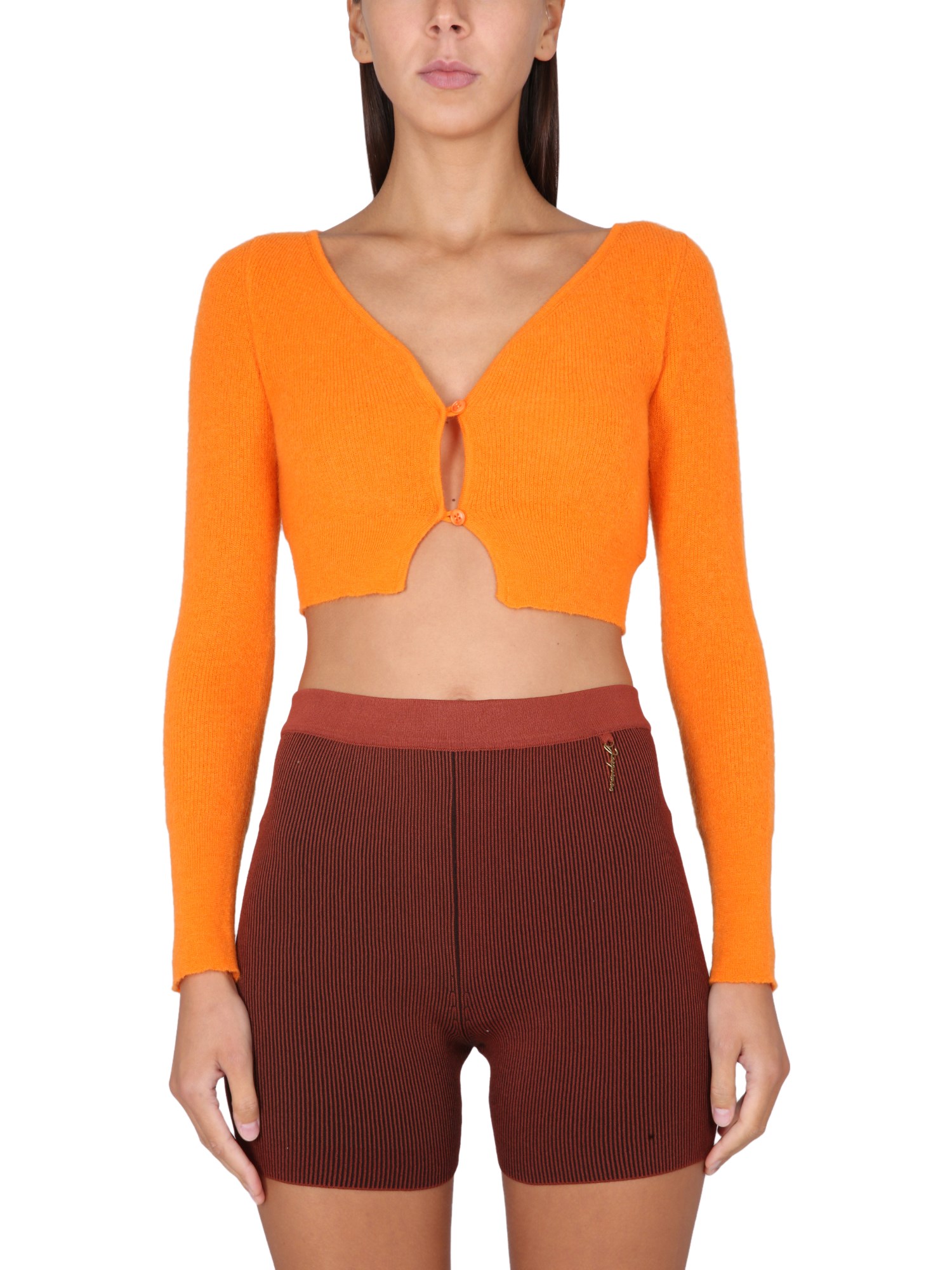 Shop Jacquemus Cardigan "alzou" In Orange