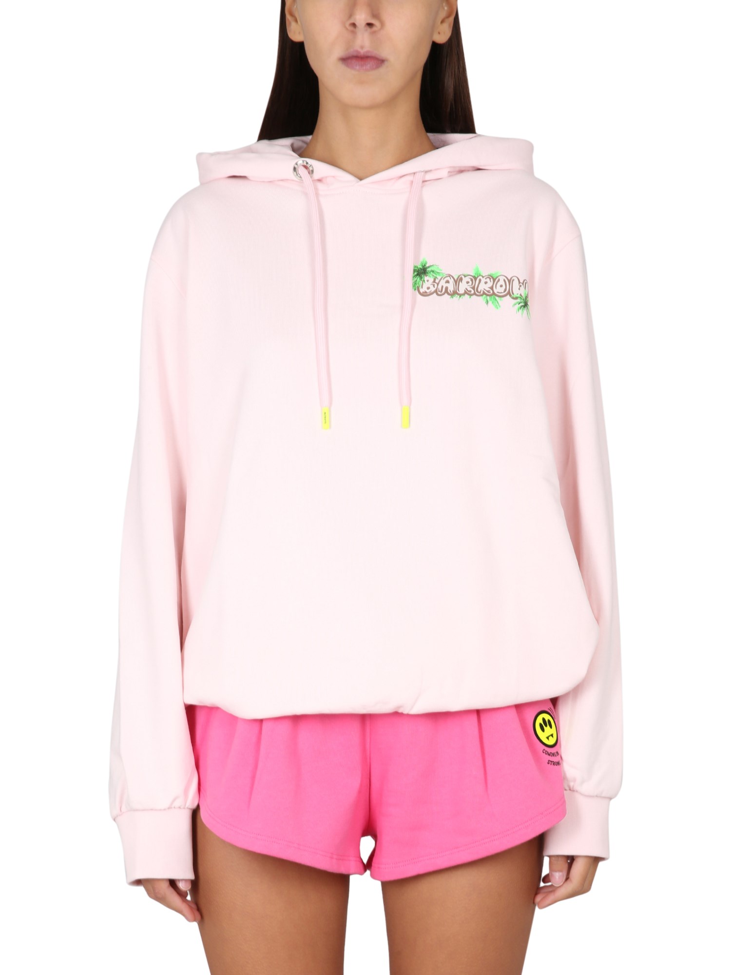 Barrow Sweatshirt With Logo Print In Pink