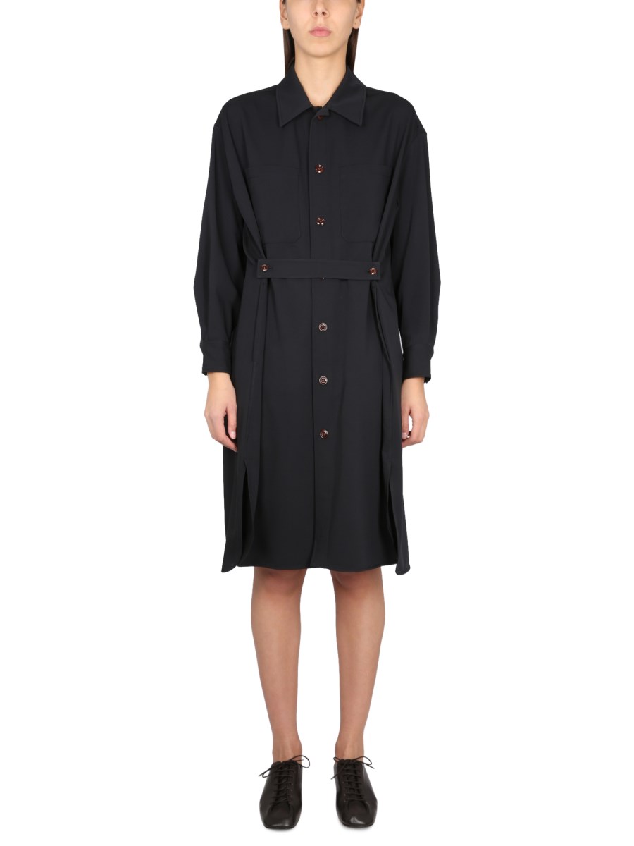 Vince belted store button down dress