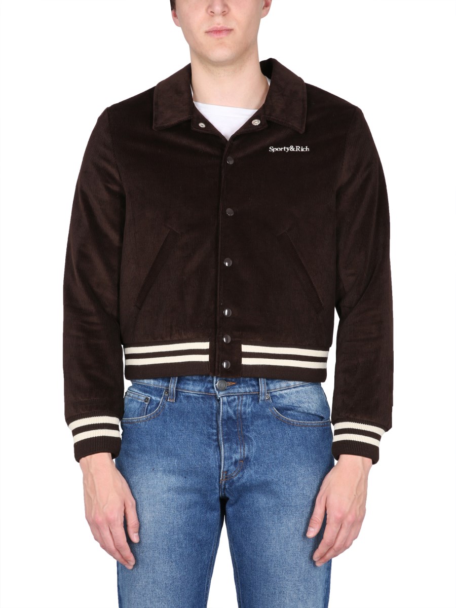 SPORTY&RICH BOMBER VARSITY IN COTONE