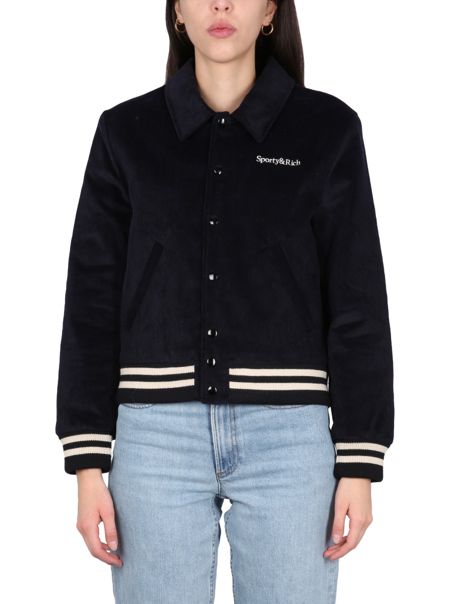 SPORTY&RICH GIACCA VARSITY IN COTONE