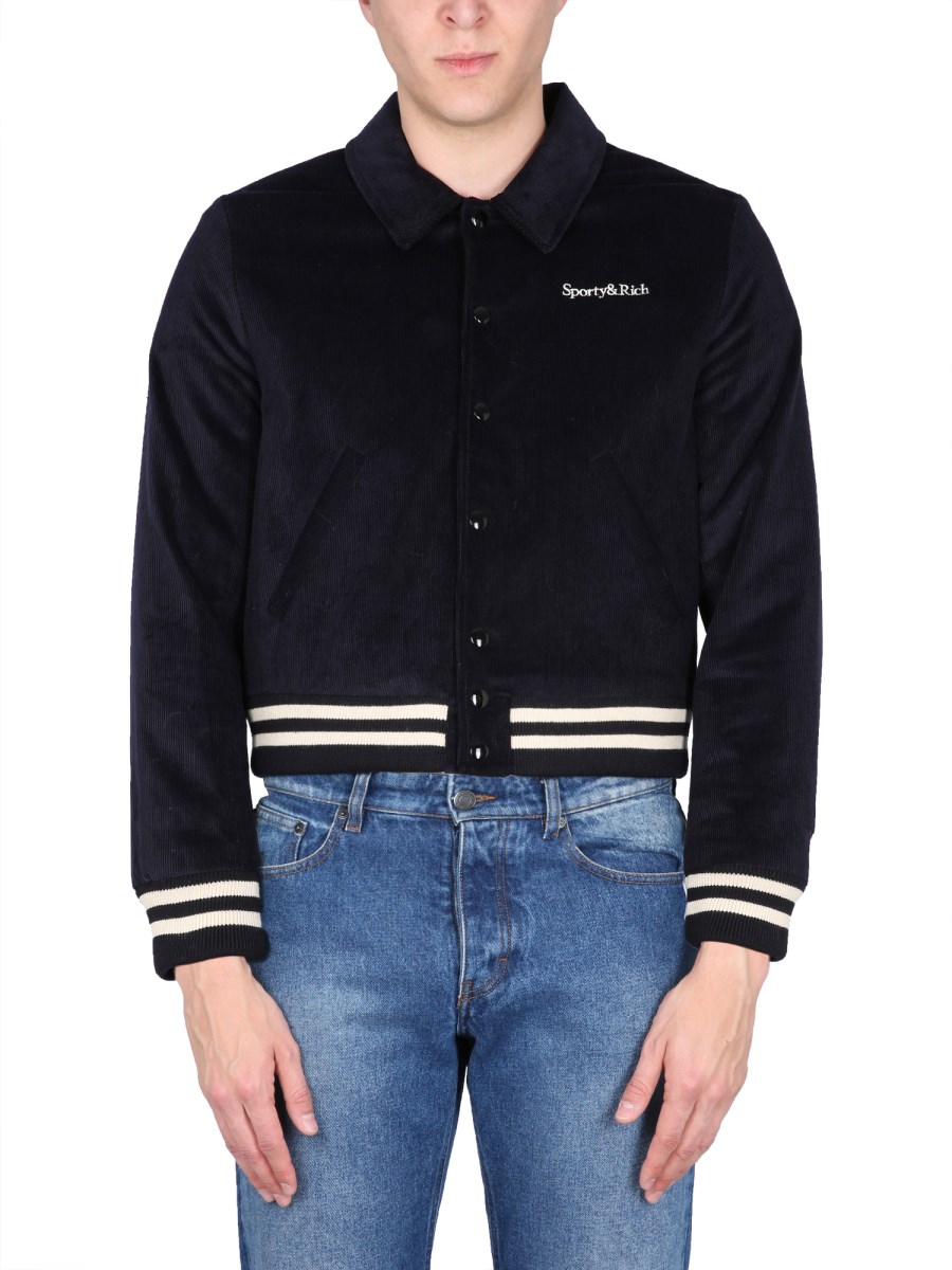 SPORTY&RICH GIACCA VARSITY IN COTONE