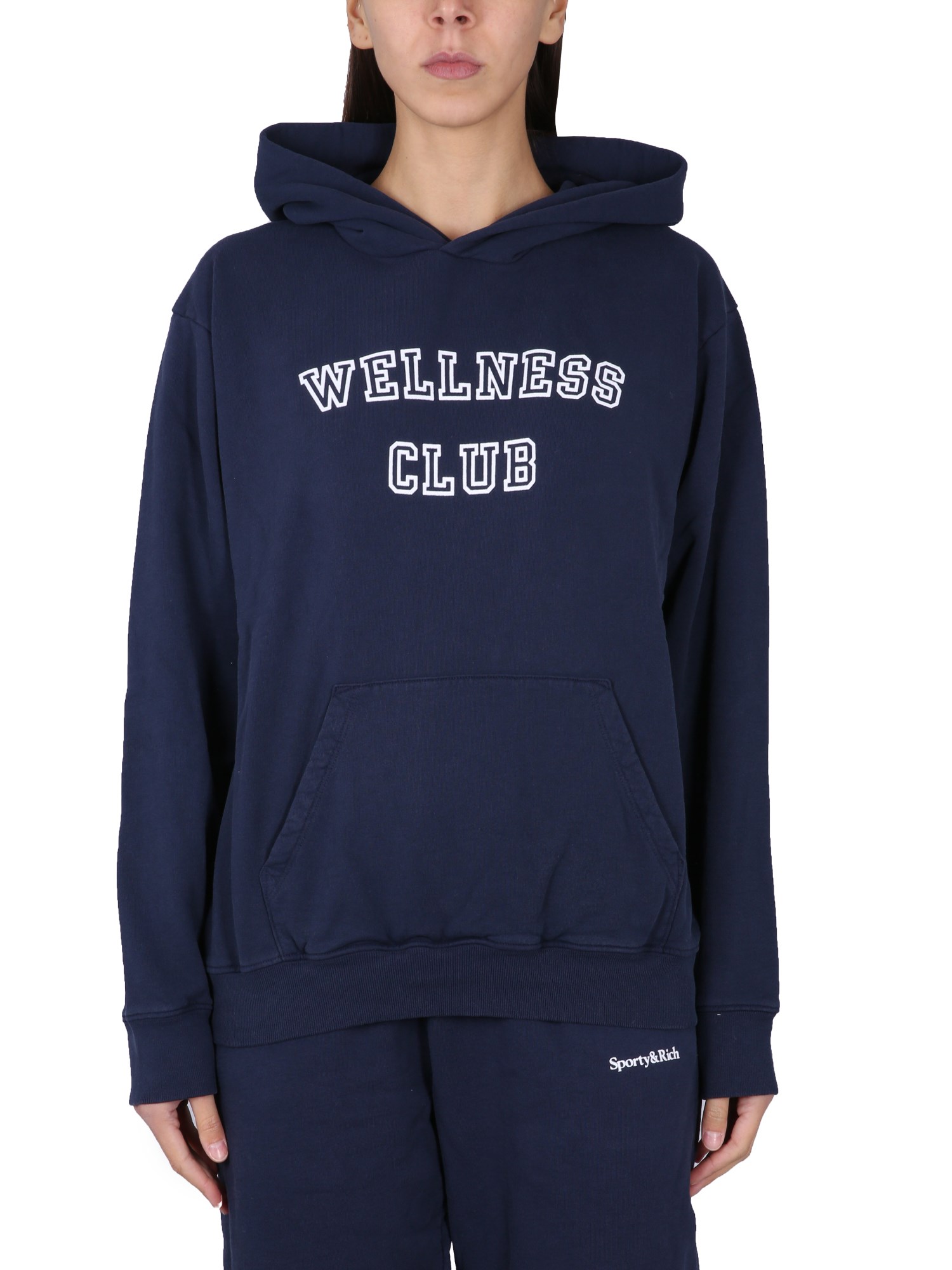 Shop Sporty And Rich Sweatshirt With Logo In Blue