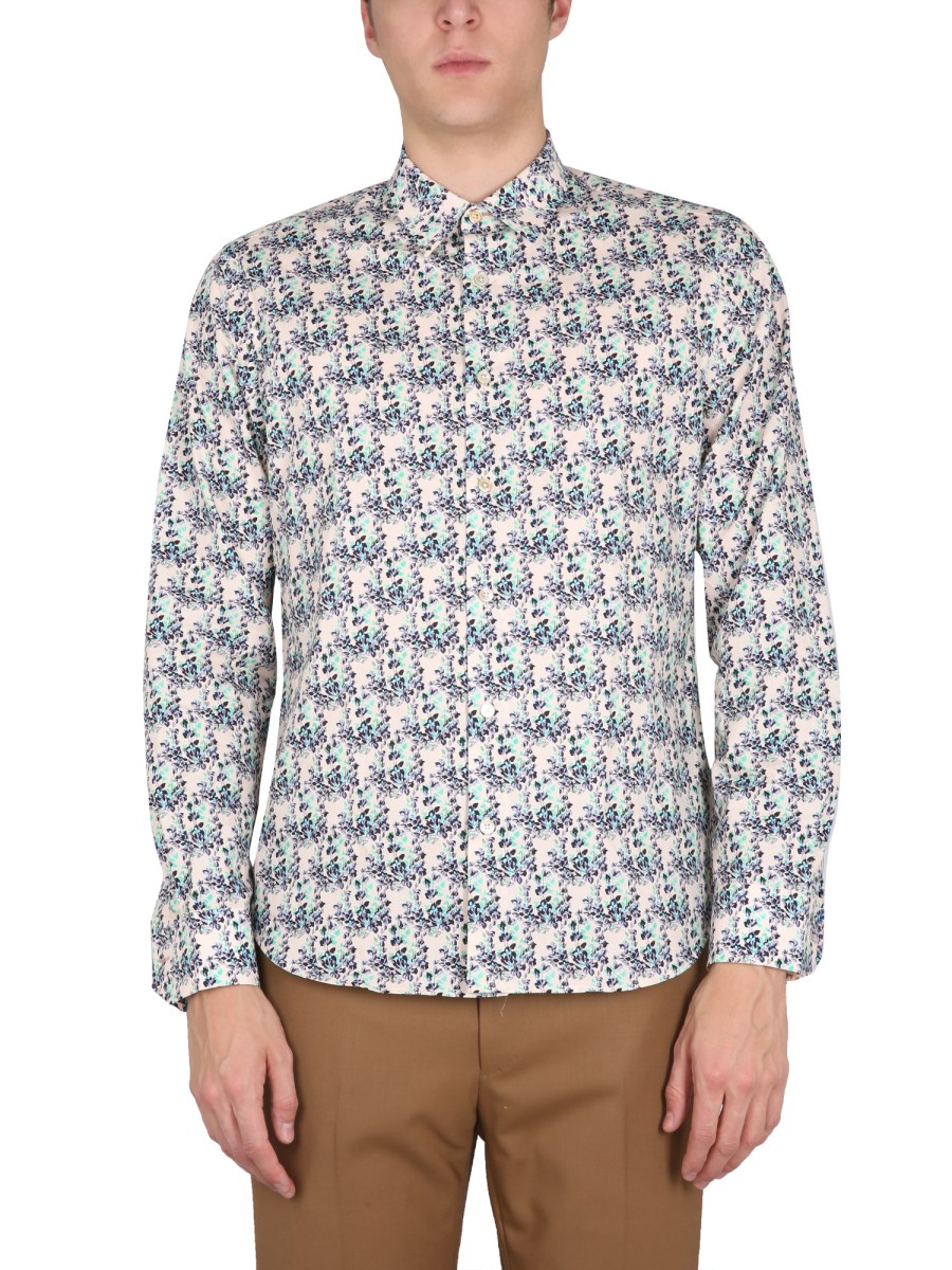 PAUL SMITH CAMICIA CON STAMPA LIBERTY IN POPELINE DI COTONE