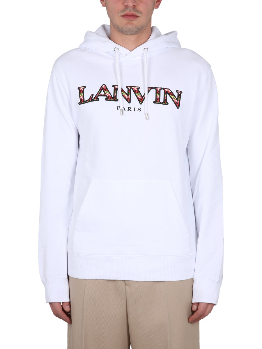 LANVIN FELPA IN COTONE CON RICAMO LOGO